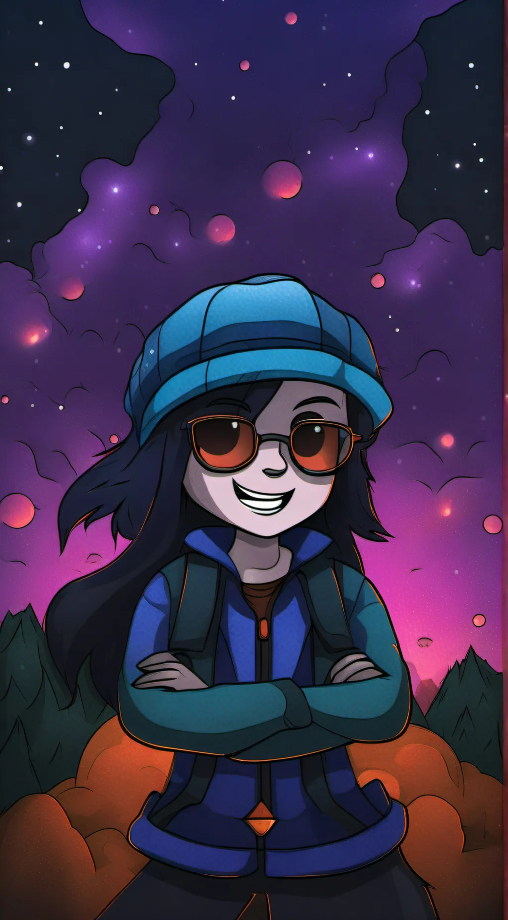 ai character: Лена арт background