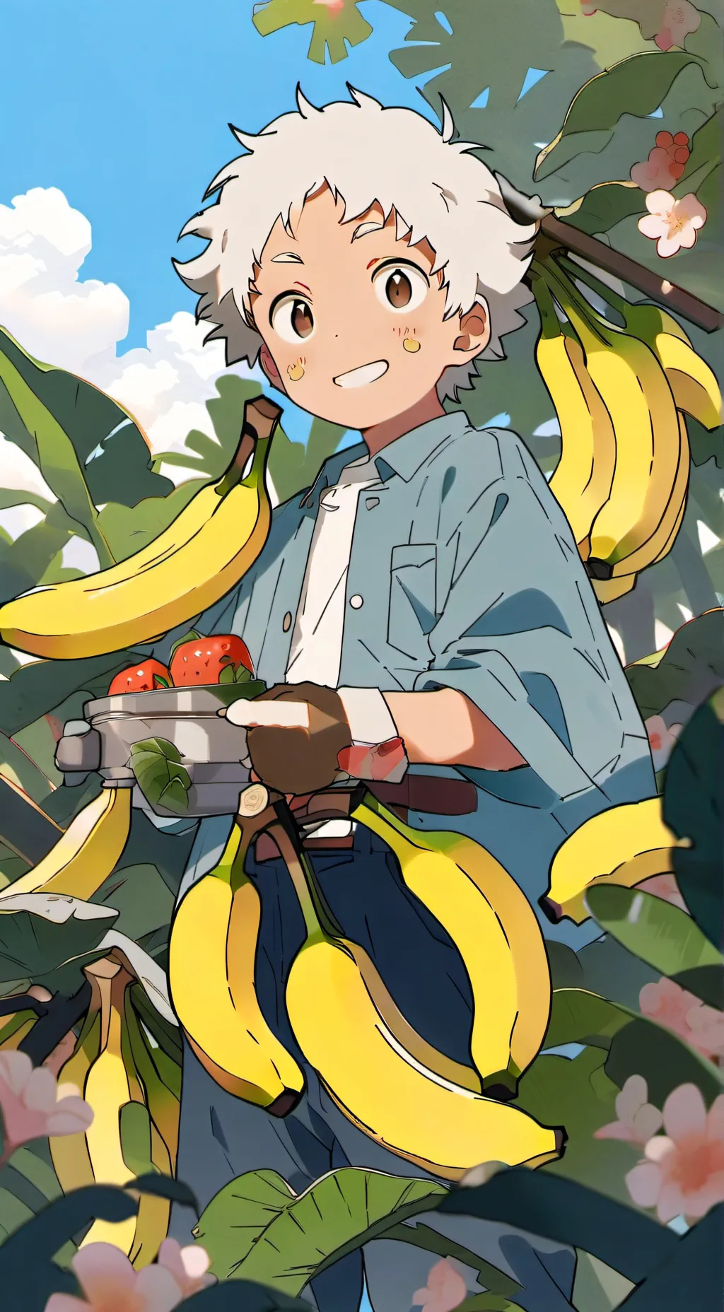 ai character: Banana boy  background