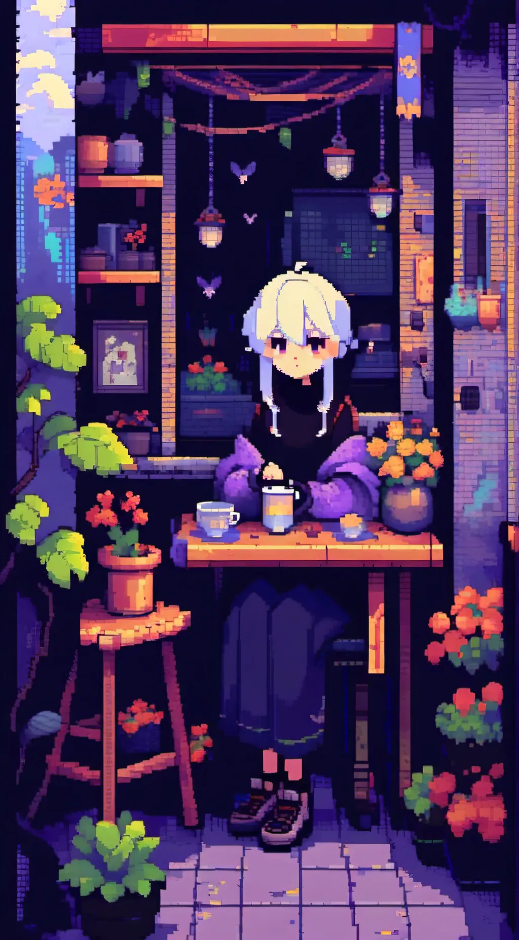 ai character: azure background