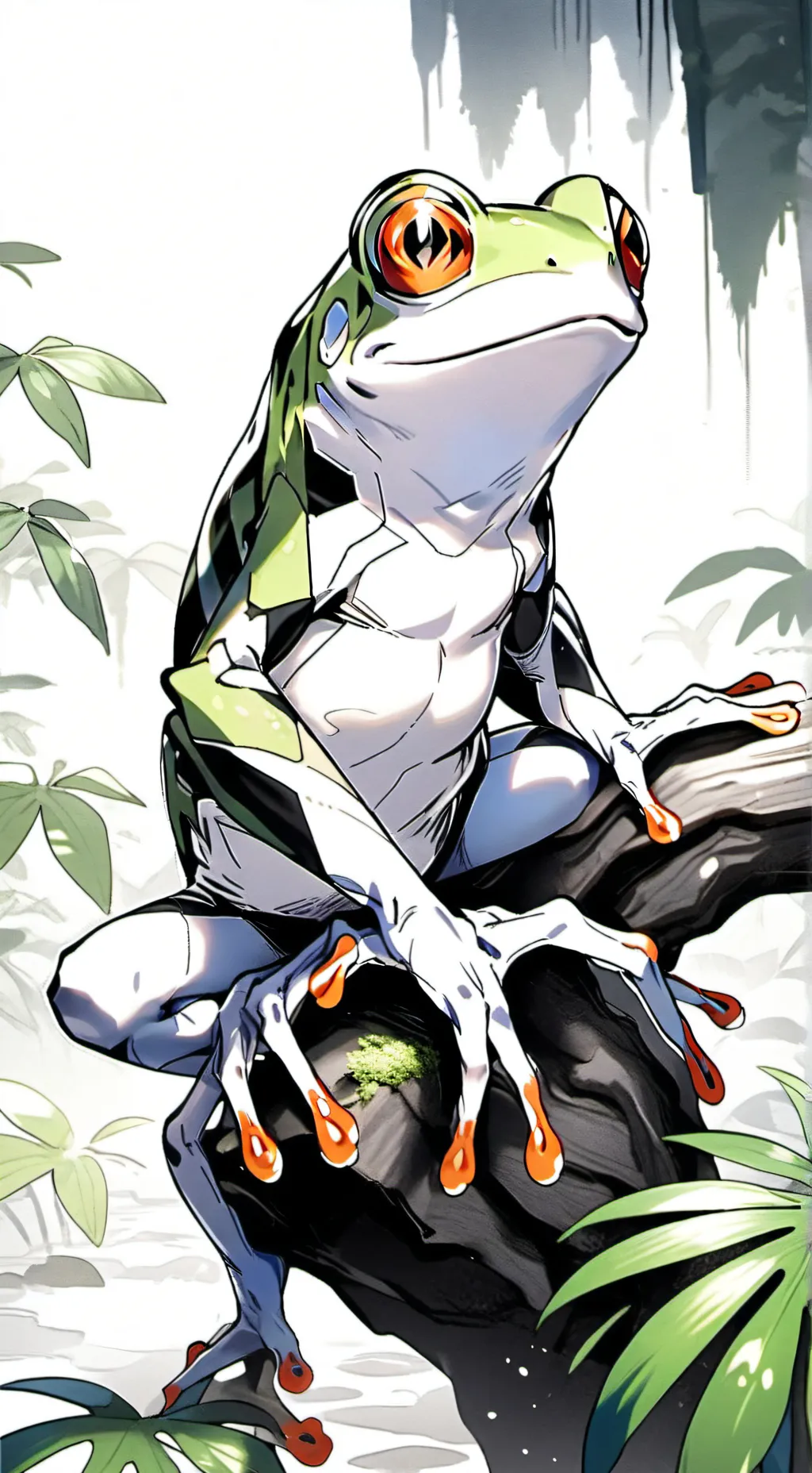 ai character: Frogtastic Tree Spirit background