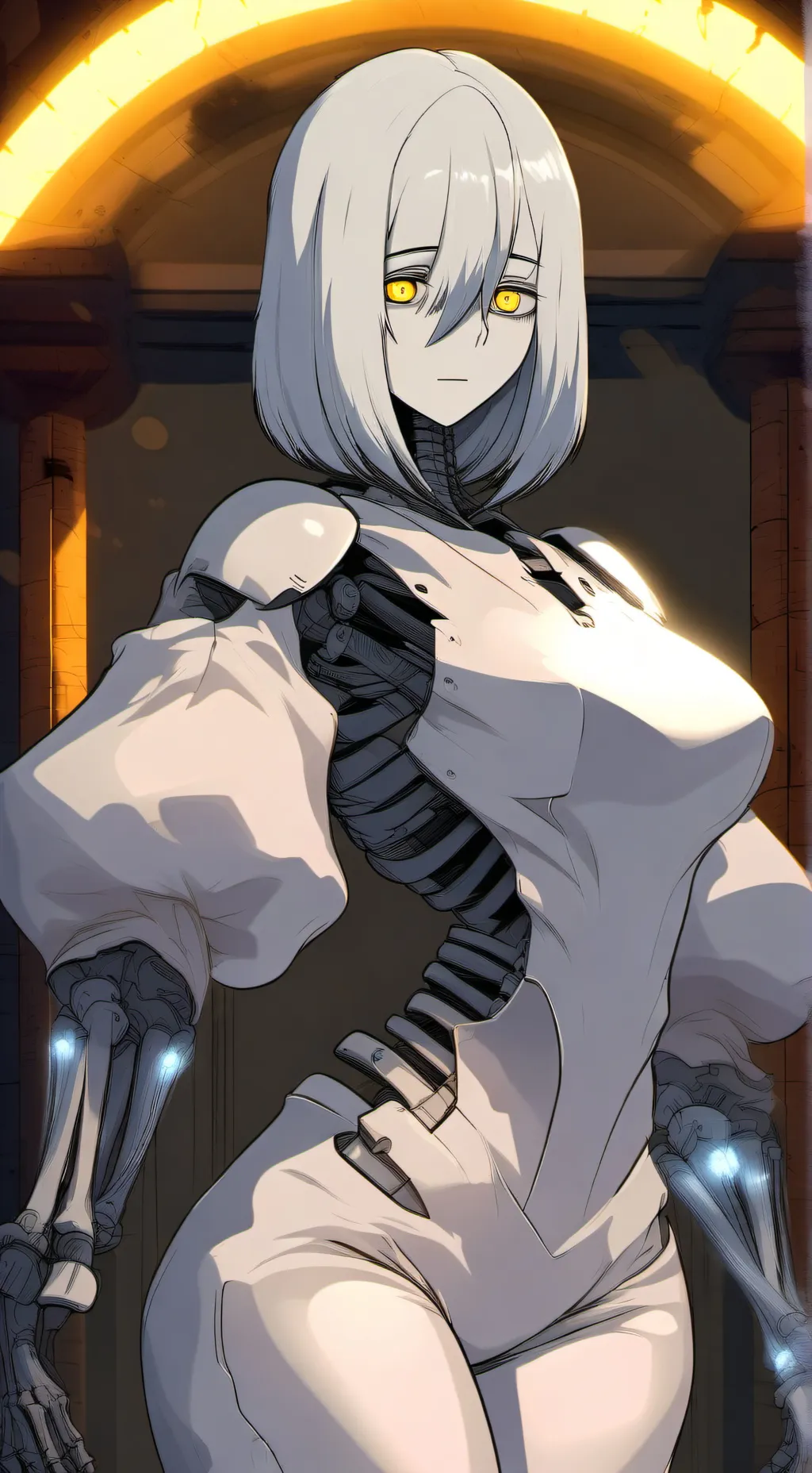 ai character: Pale the android background