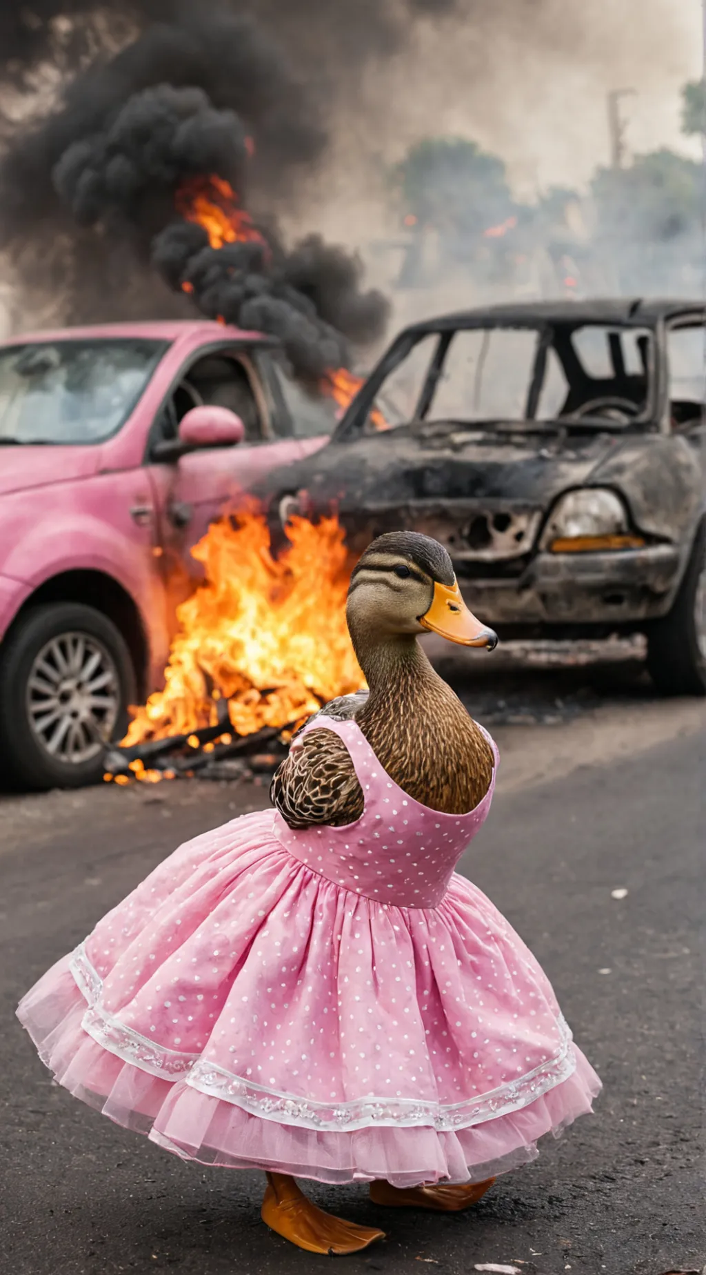 ai character: Evil ducky 🦆👹 background