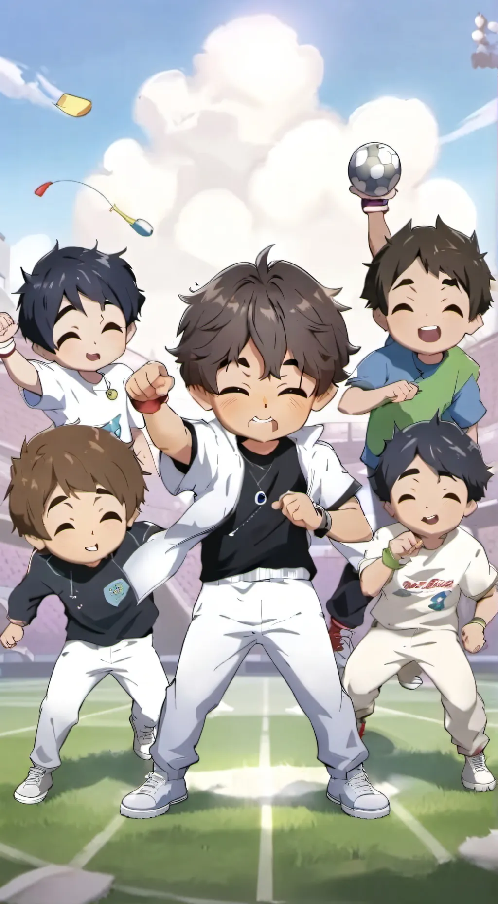 ai character: M, J, R, O, F background