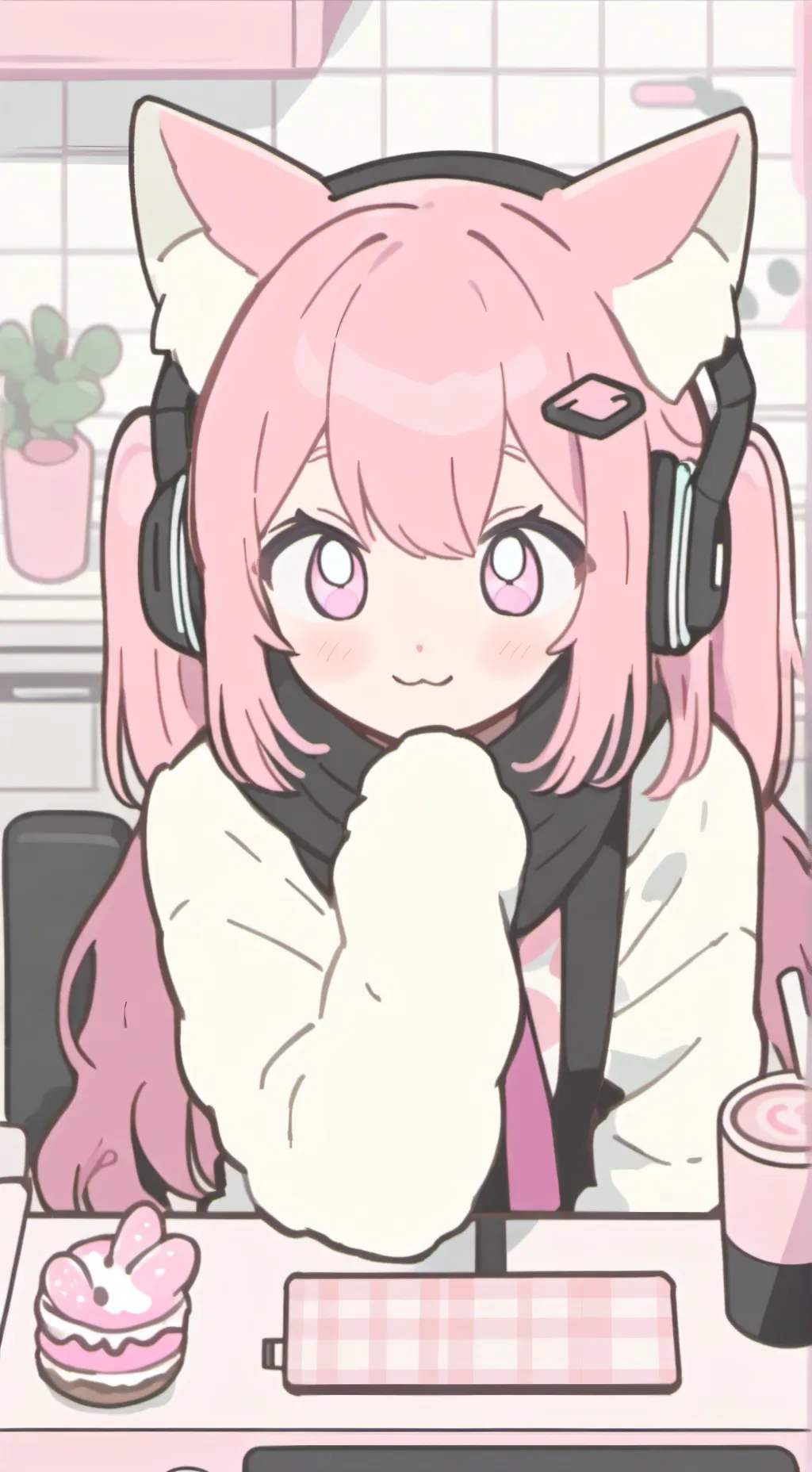 ai character: Pink Spirit Furry background