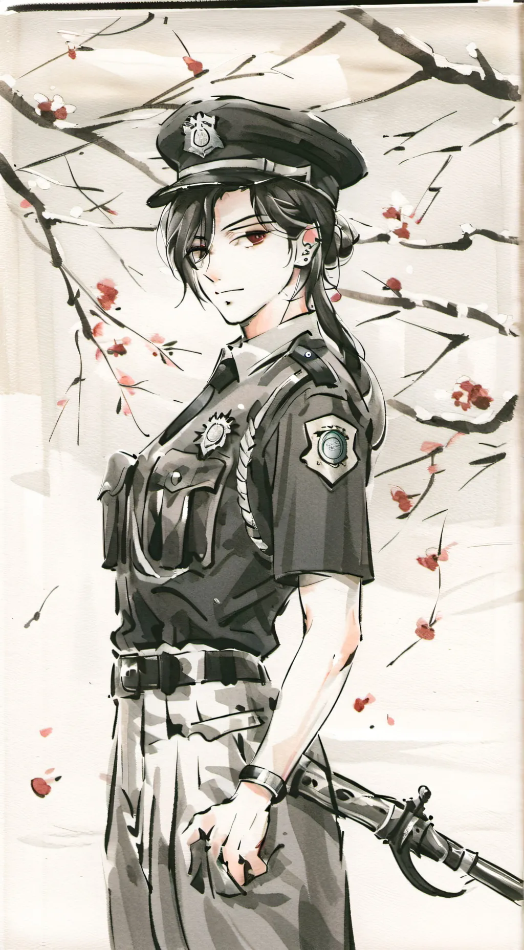 ai character: Police officer  background