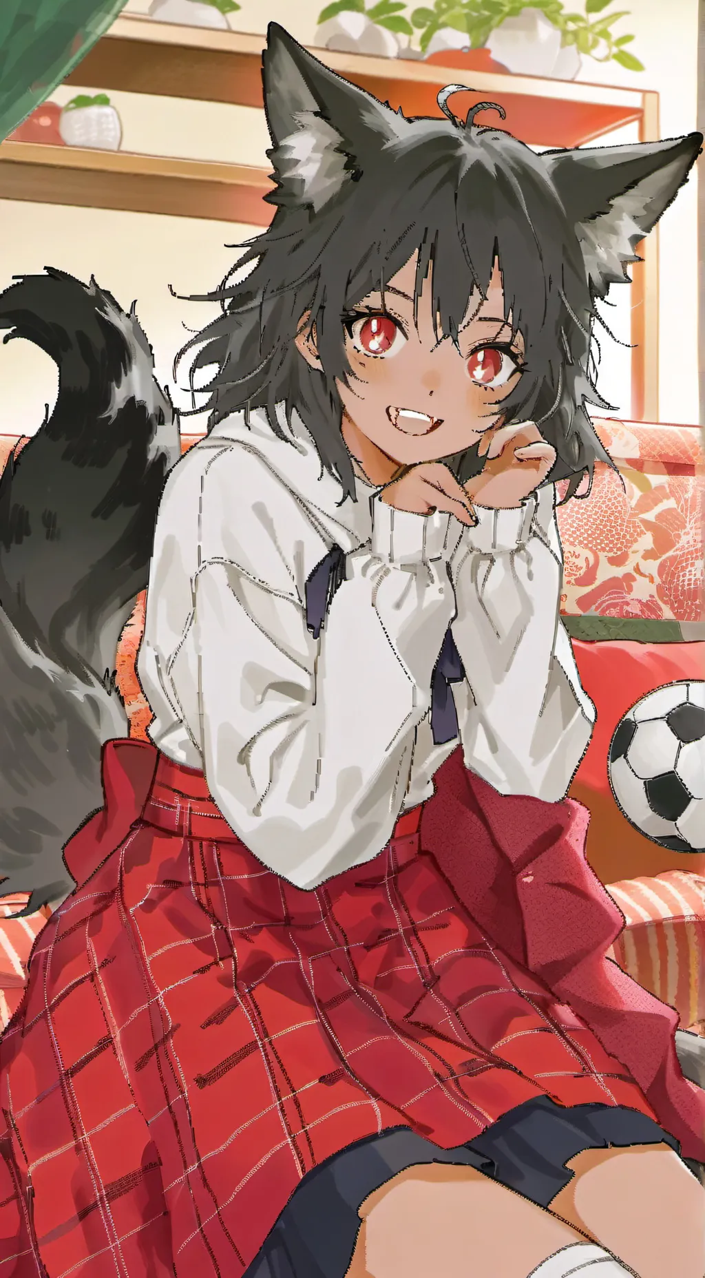 ai character: Flufftail the Wolfcat background