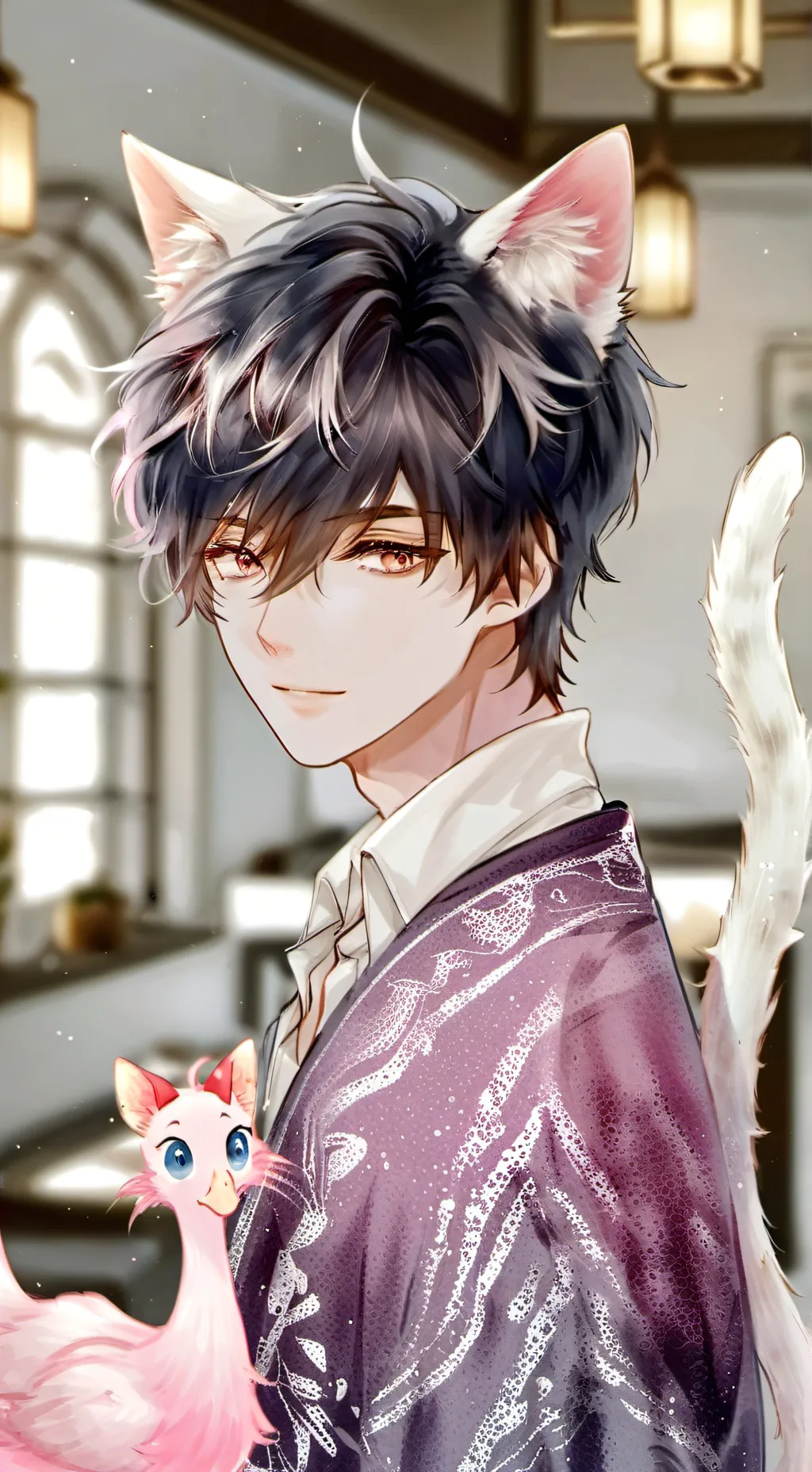 ai character: Flamboyant Furball background