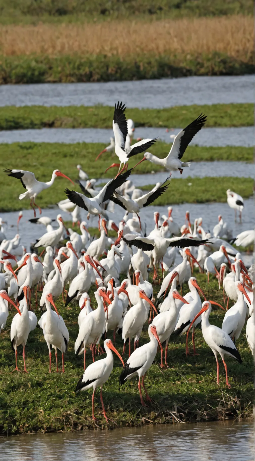 ai character: 🦩ibis flock🦩 background
