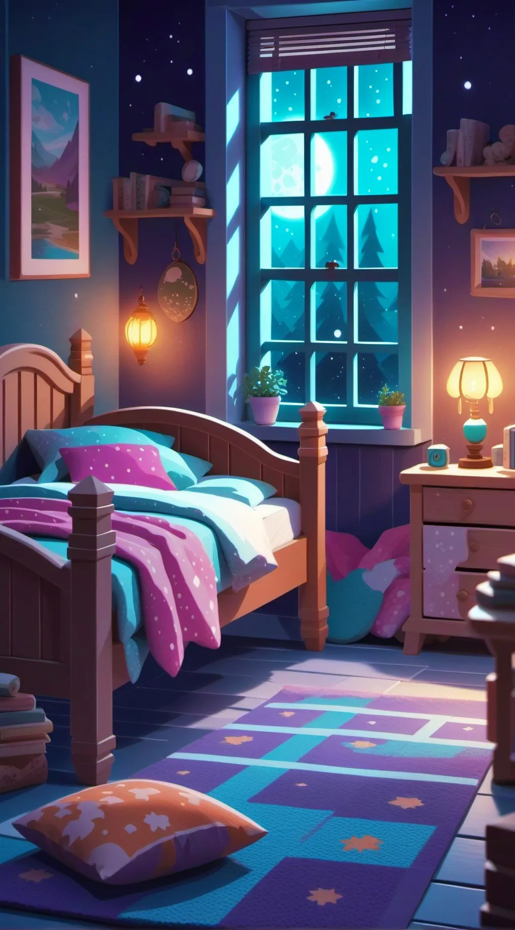 ai character: MD sleepover background