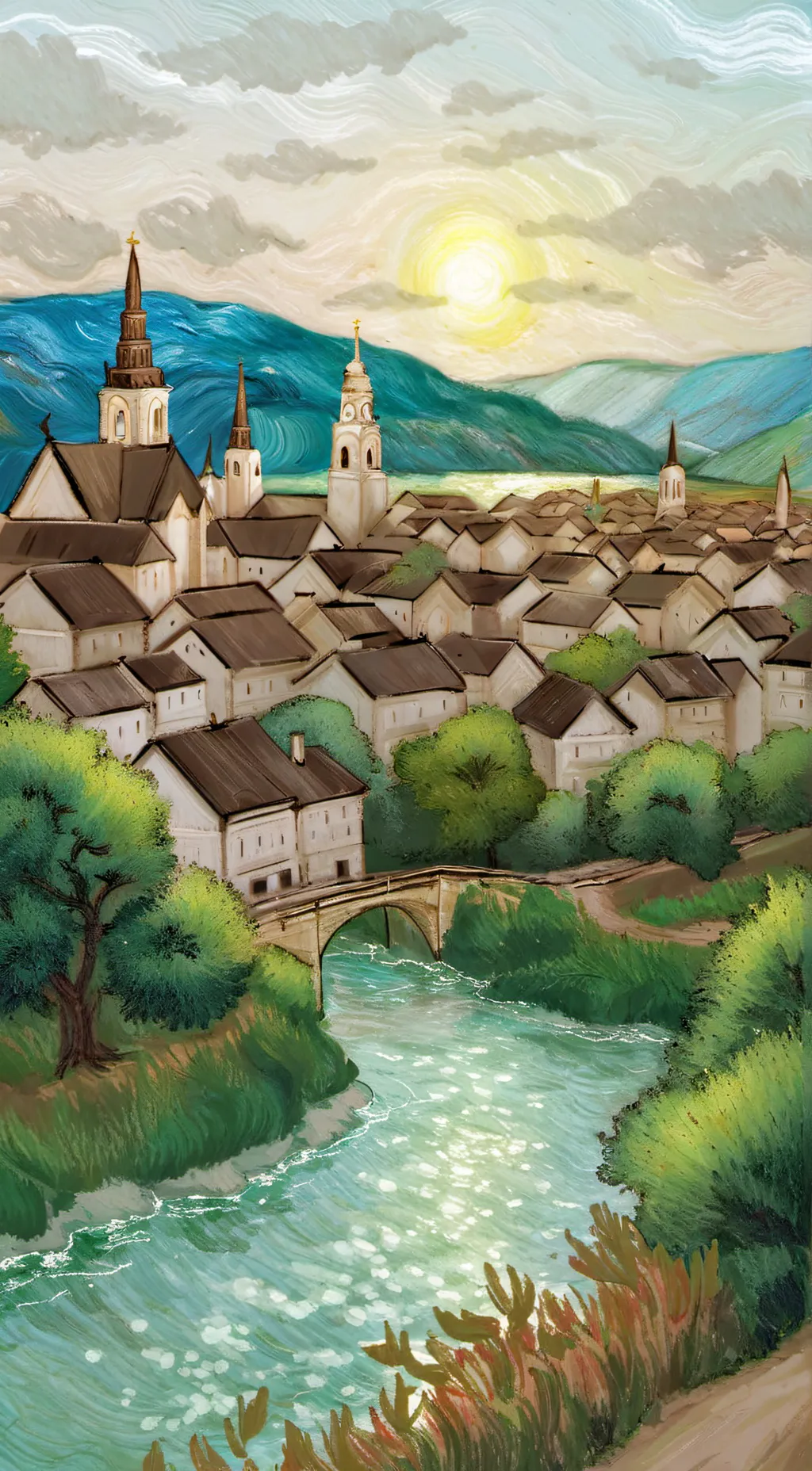 ai character: town:)  background