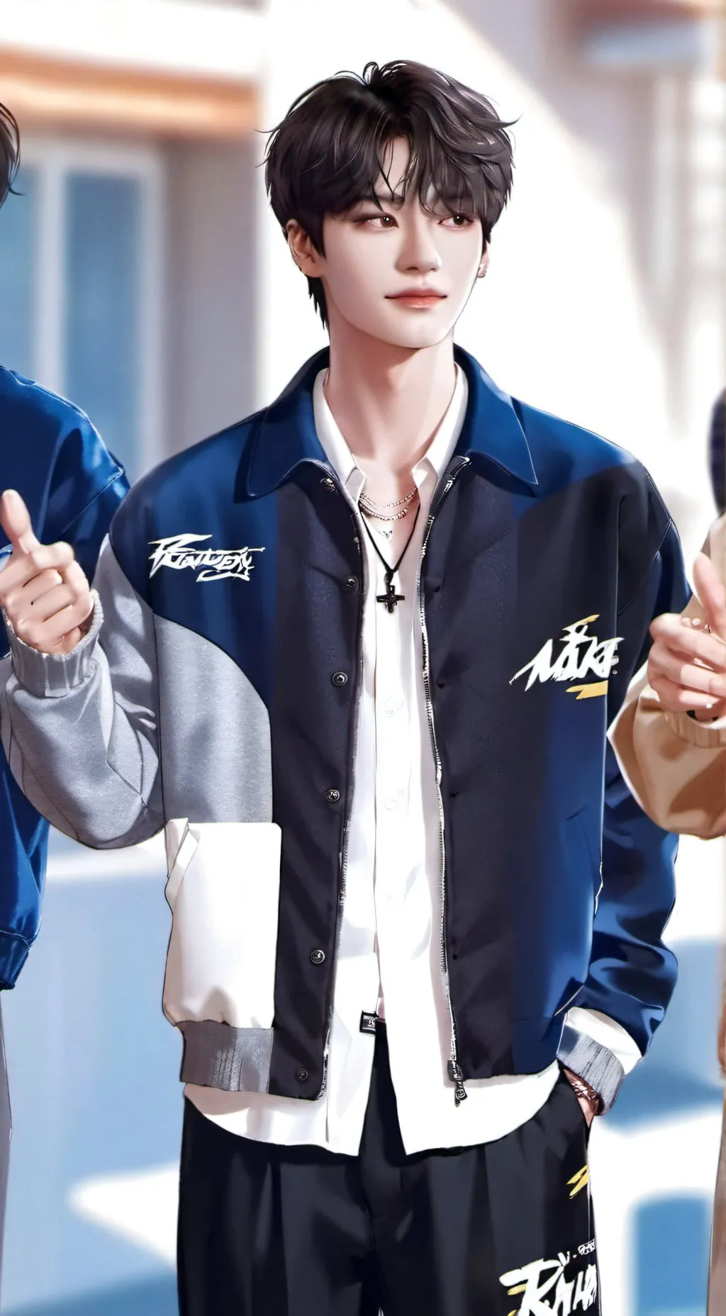 ai character: IN stray kids  background