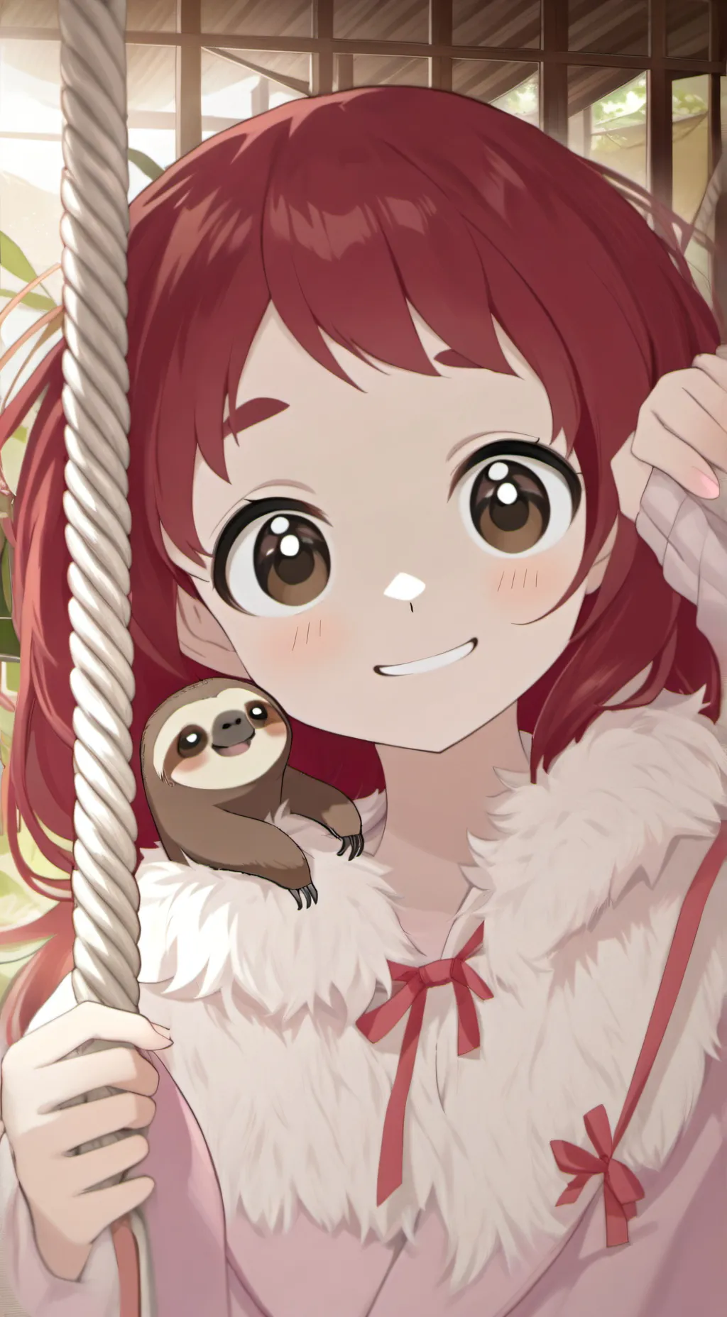 ai character: Buenos Dias Sloth Furry background