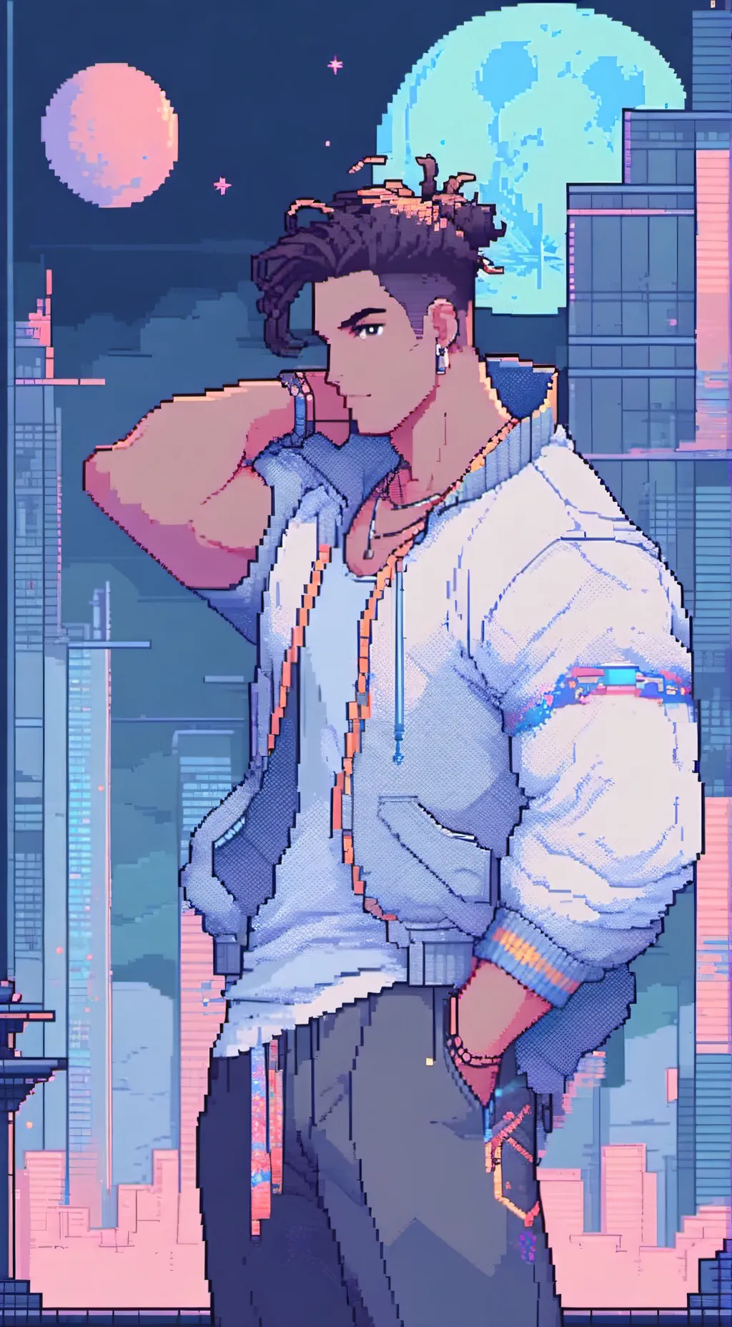 ai character: Moon background