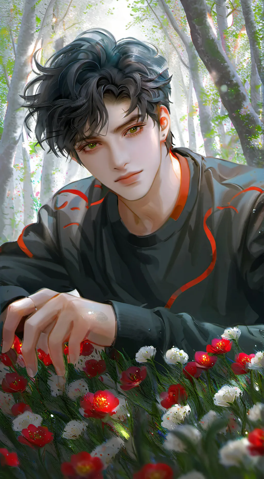 ai character: ☆•°Xander°•☆ background