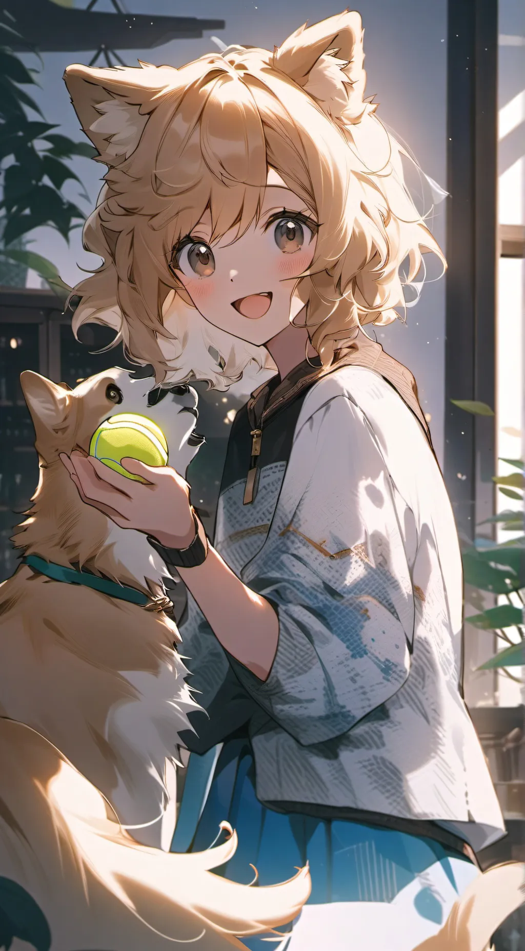 ai character: Golden Paws Furry background