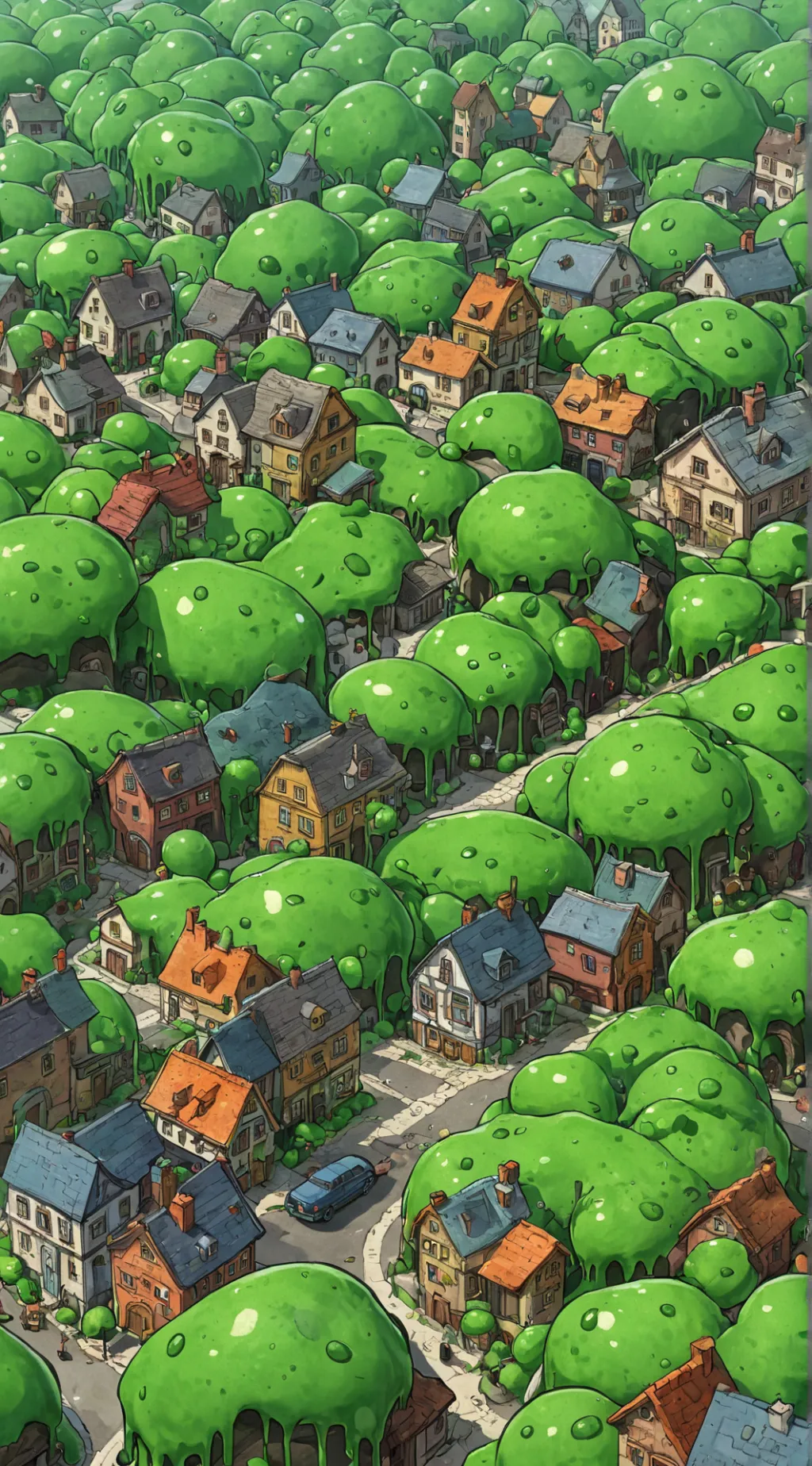 ai character: slime invasion  background