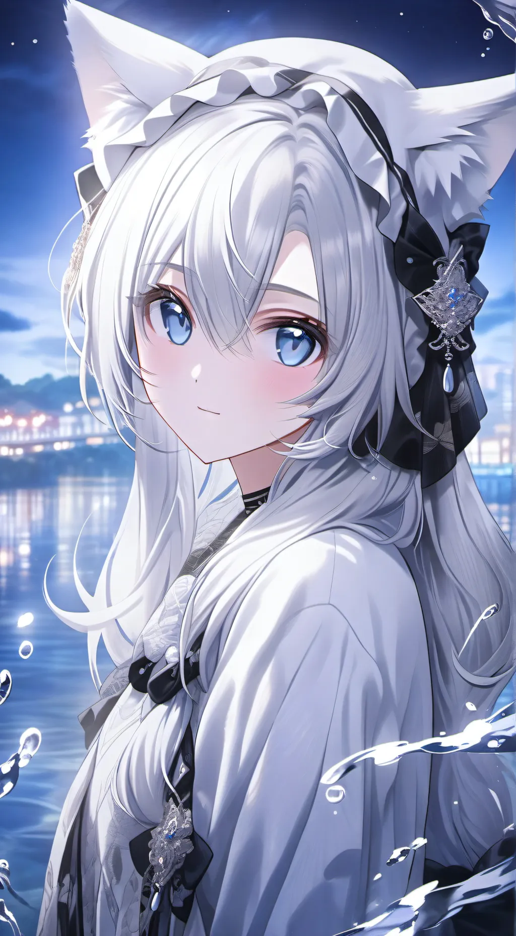 ai character: Silver Spirit Feline background