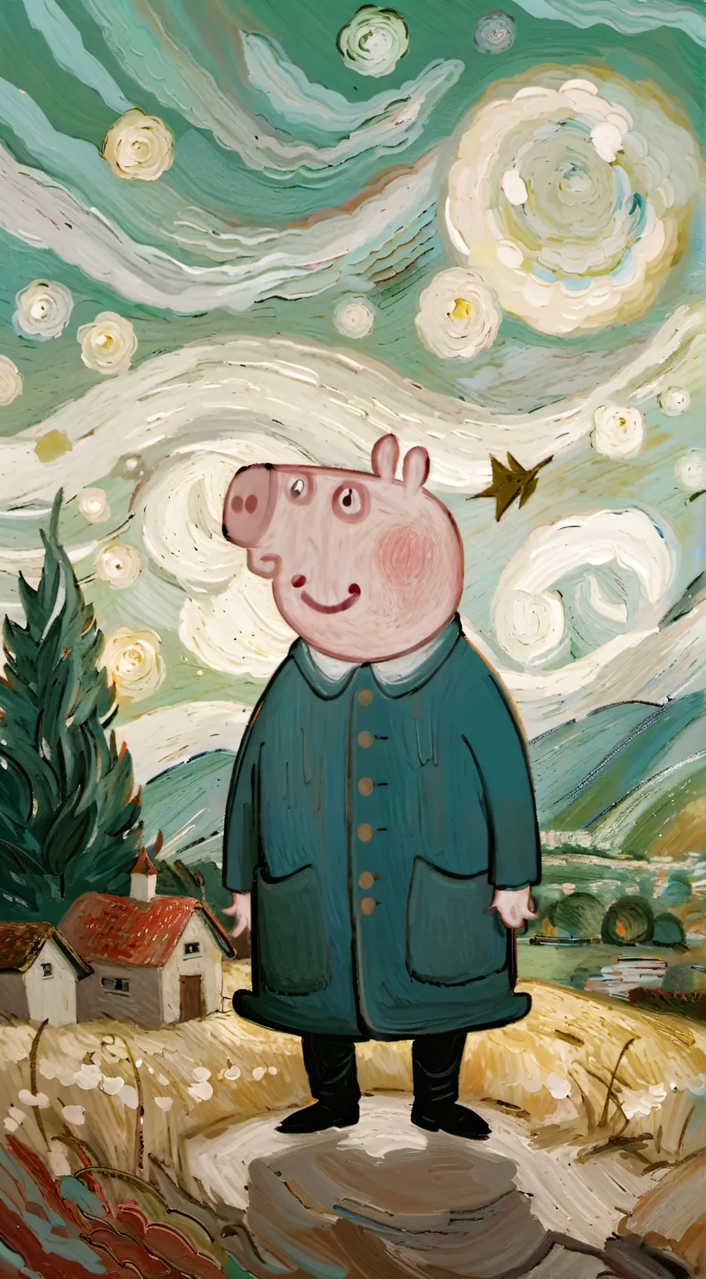 ai character: Scared George background