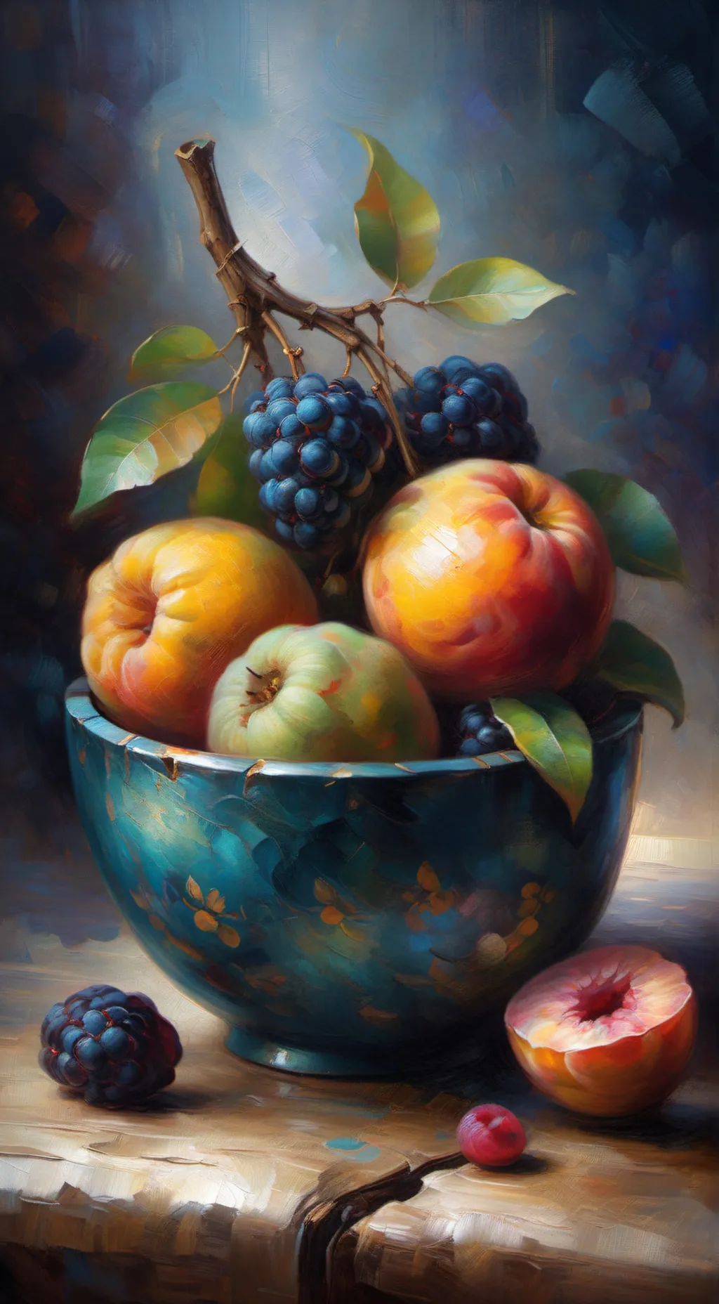 ai character: Creation fruit background