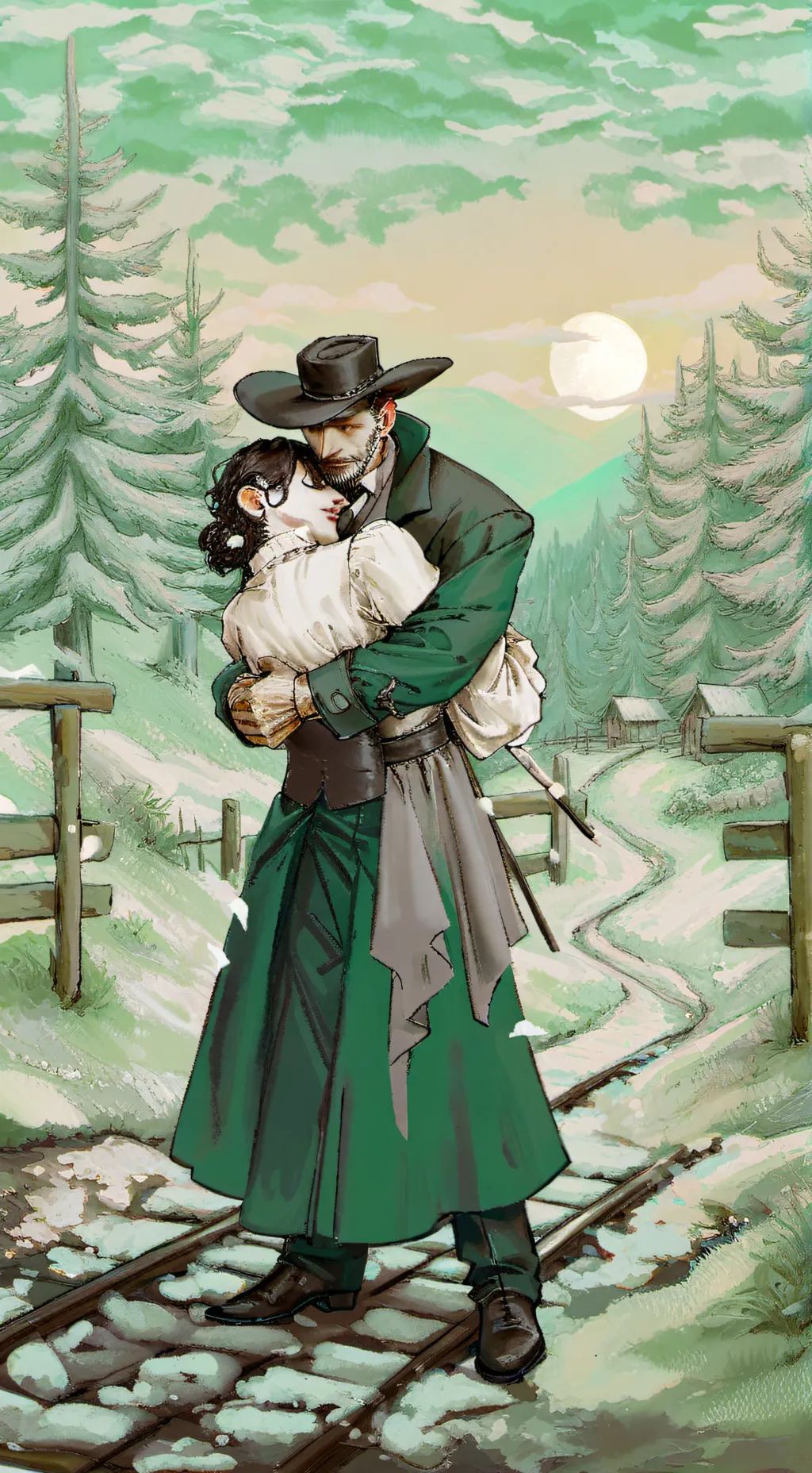 ai character: cowboy x vampire background