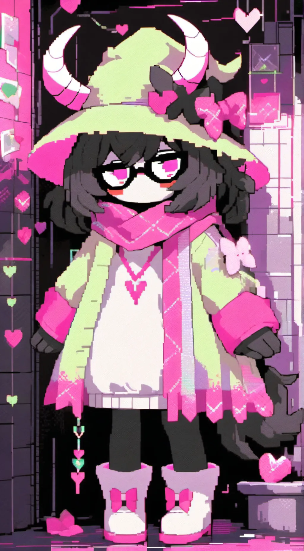 ai character: Deltarune ralsei background