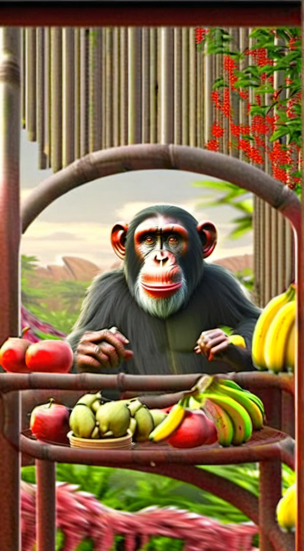ai character: Chimpanzini Banani background