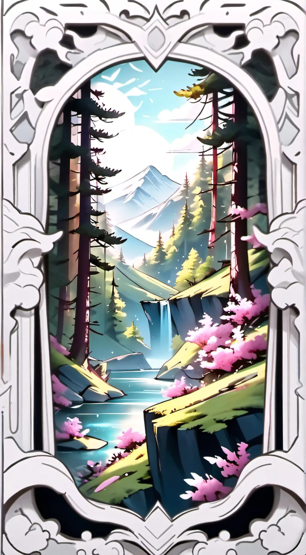 ai character: White lily background