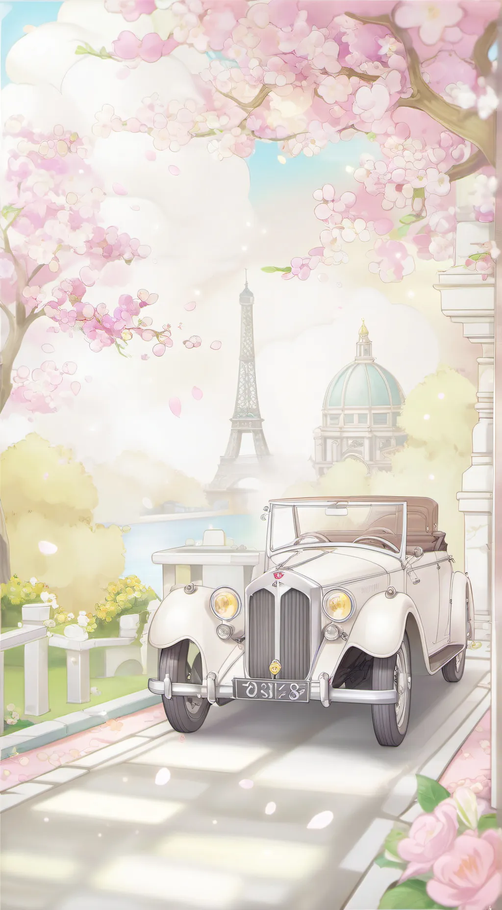 ai character: Car rideee background