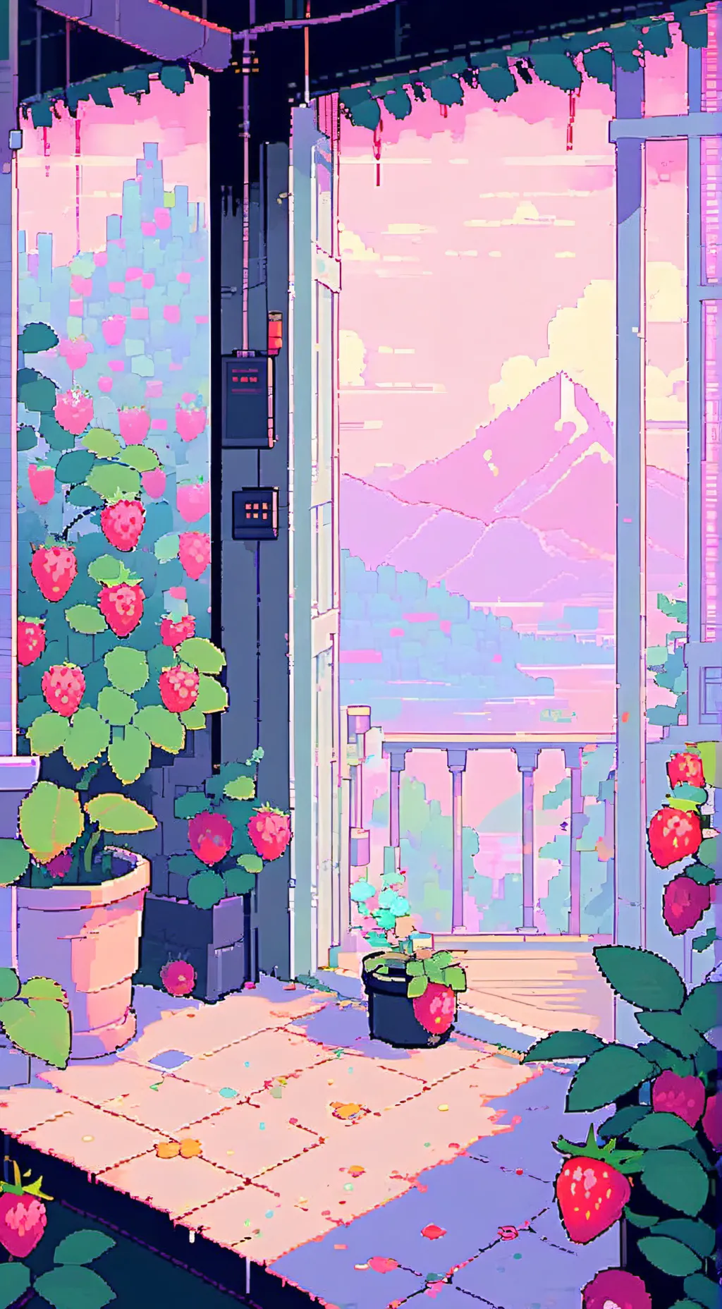 ai character: Raspberry background