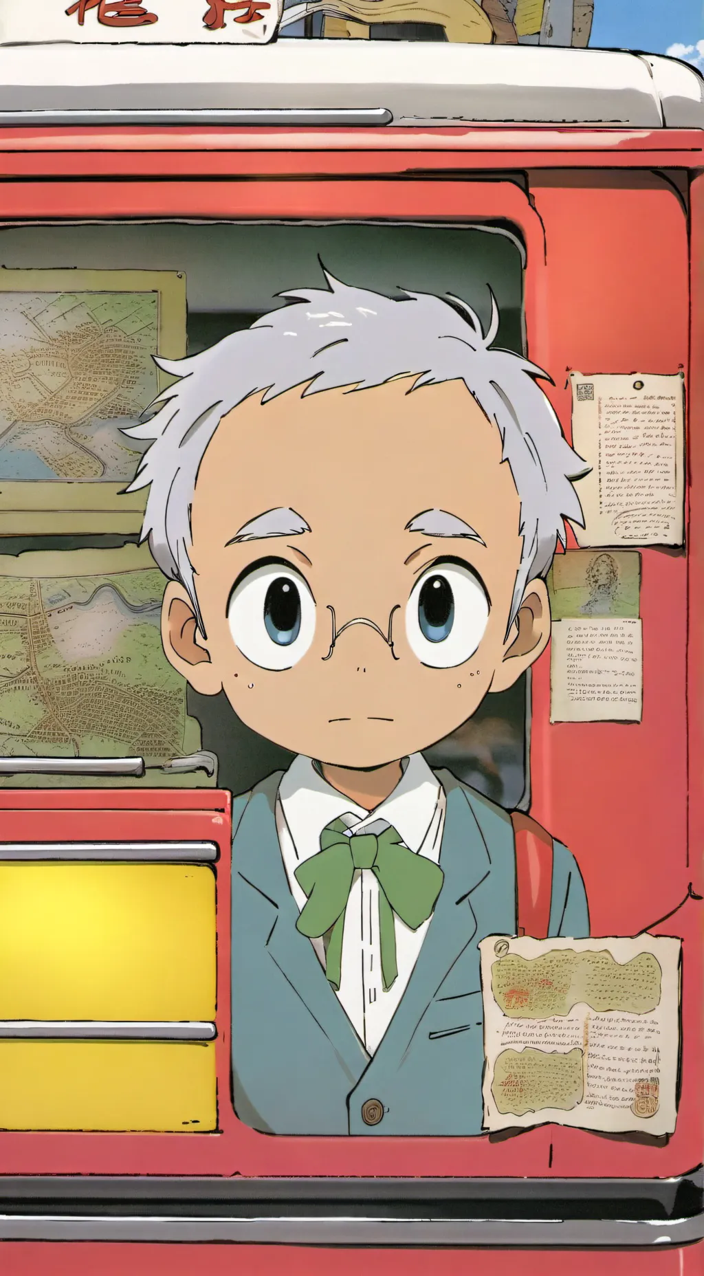 ai character: Emojicat School background