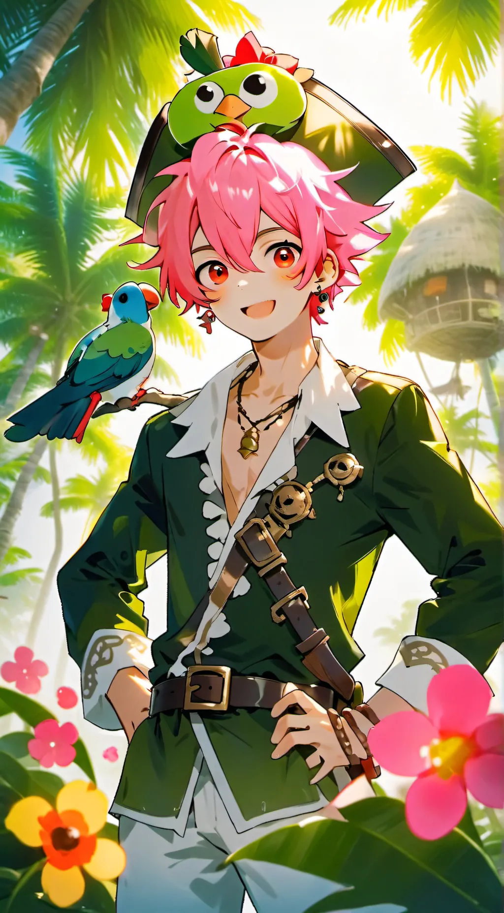 ai character: PinkPirateSpirit background