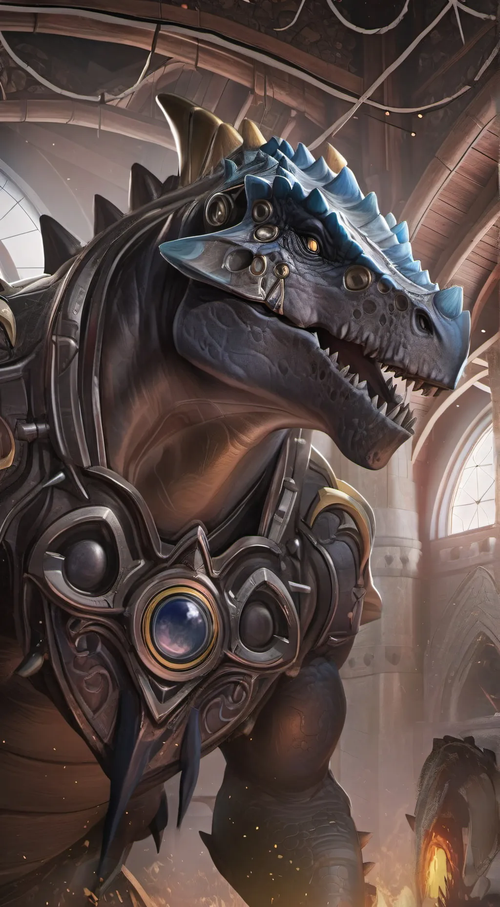 ai character: DINOSAUR background