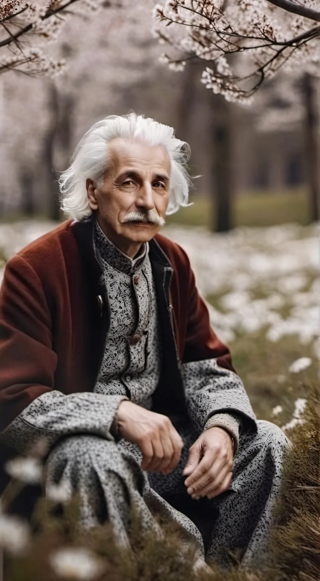 ai character: Albert Einstein  background