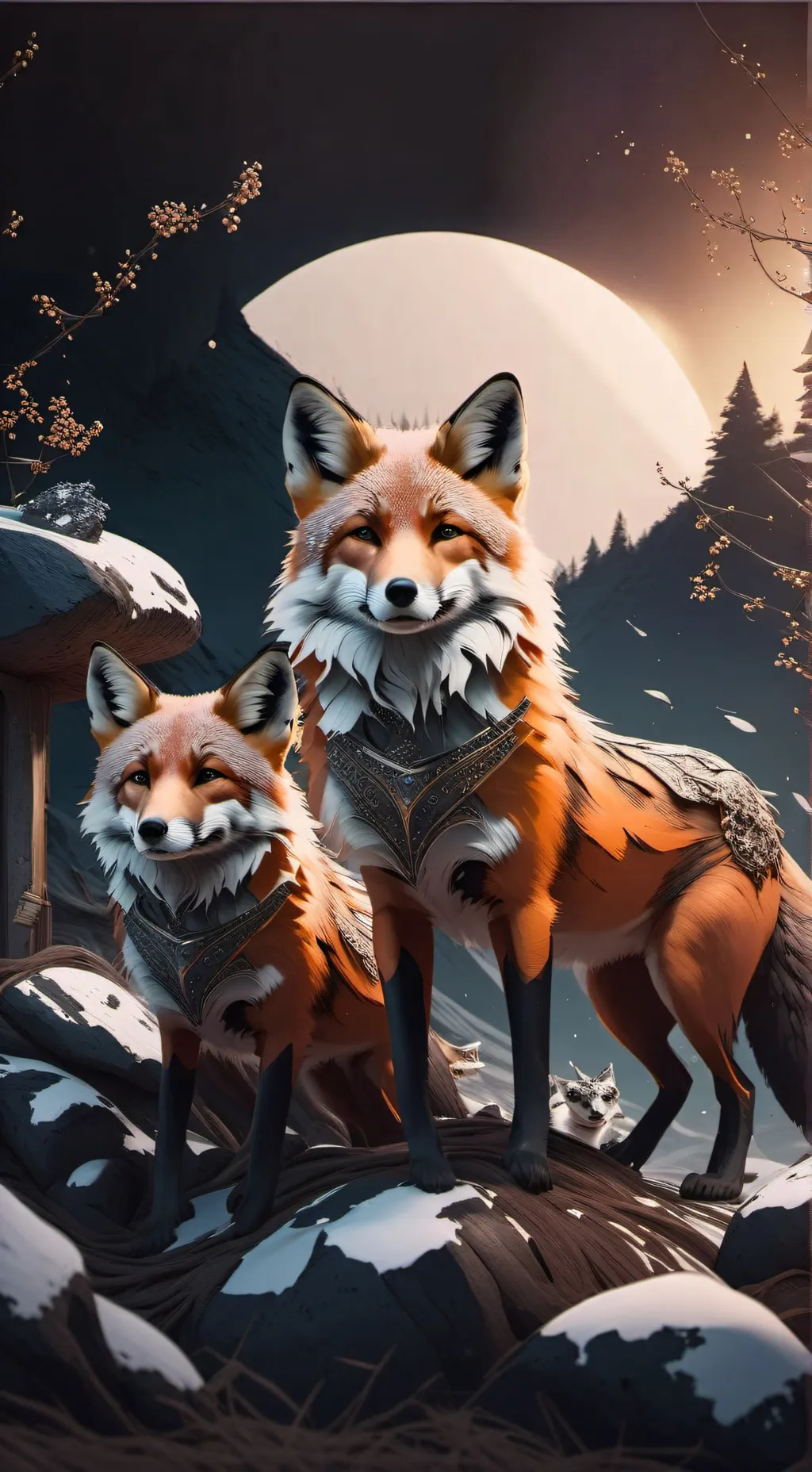 ai character: Foxes sanctuary  background