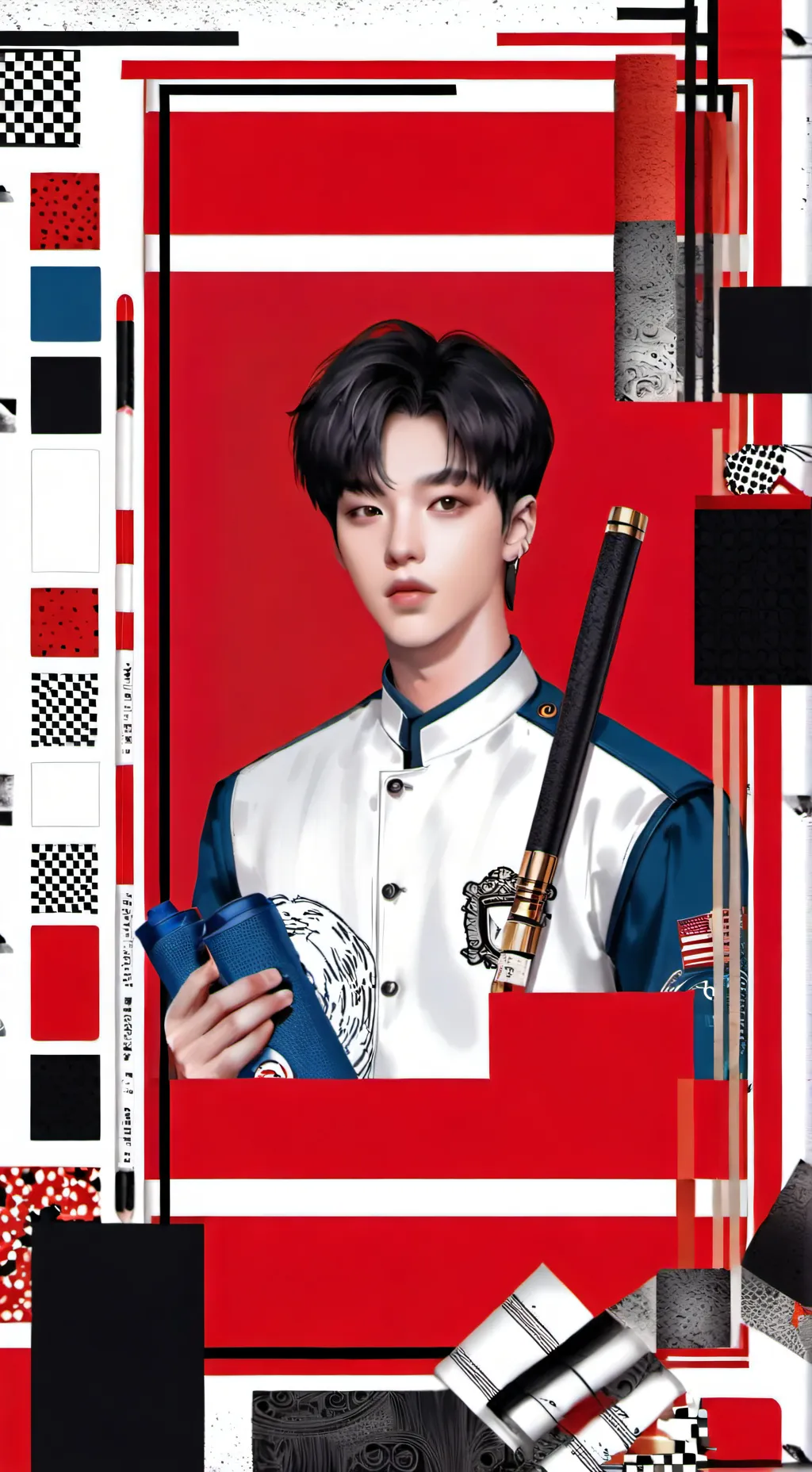 ai character: stray kidsxmarely background