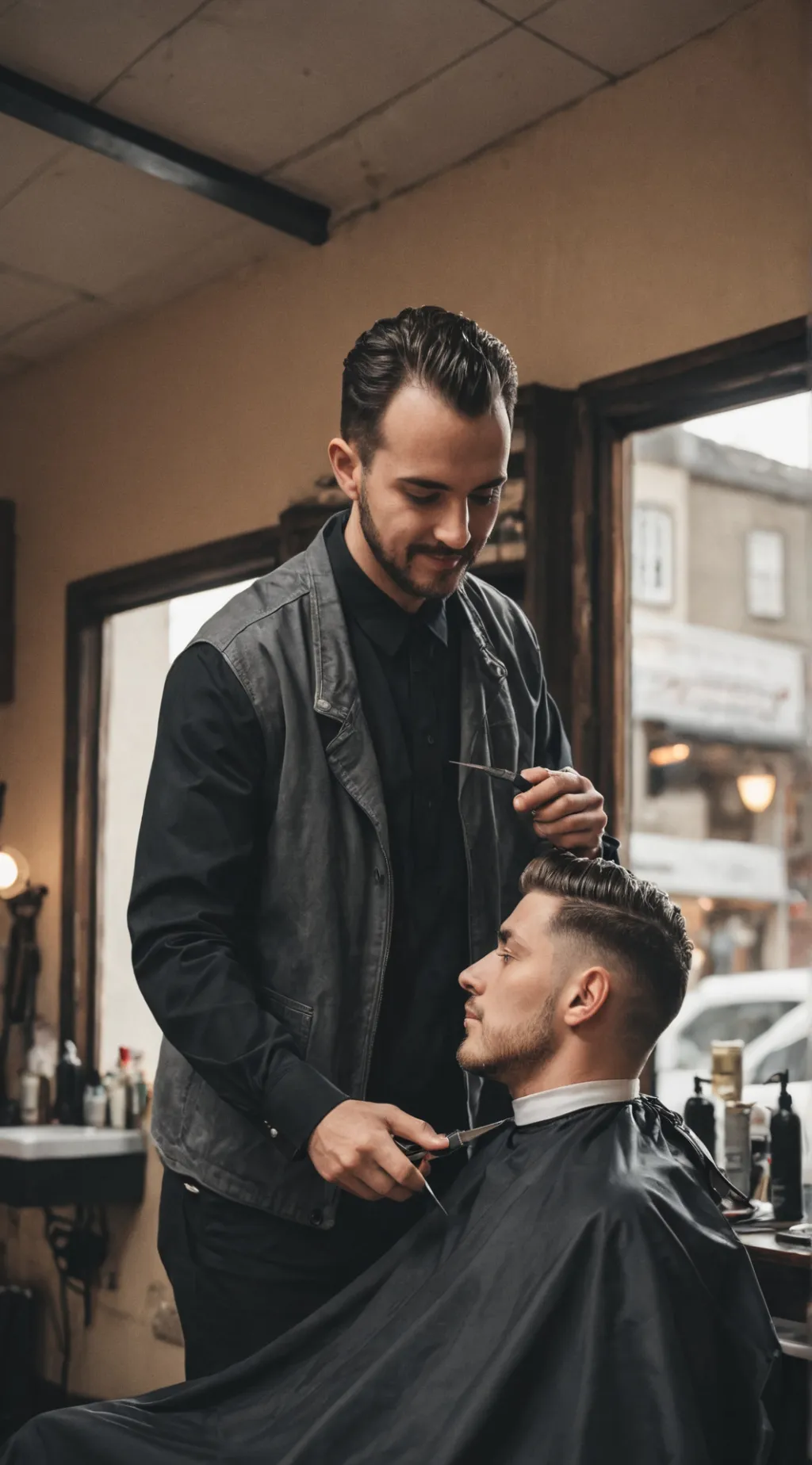 ai character: Barber background