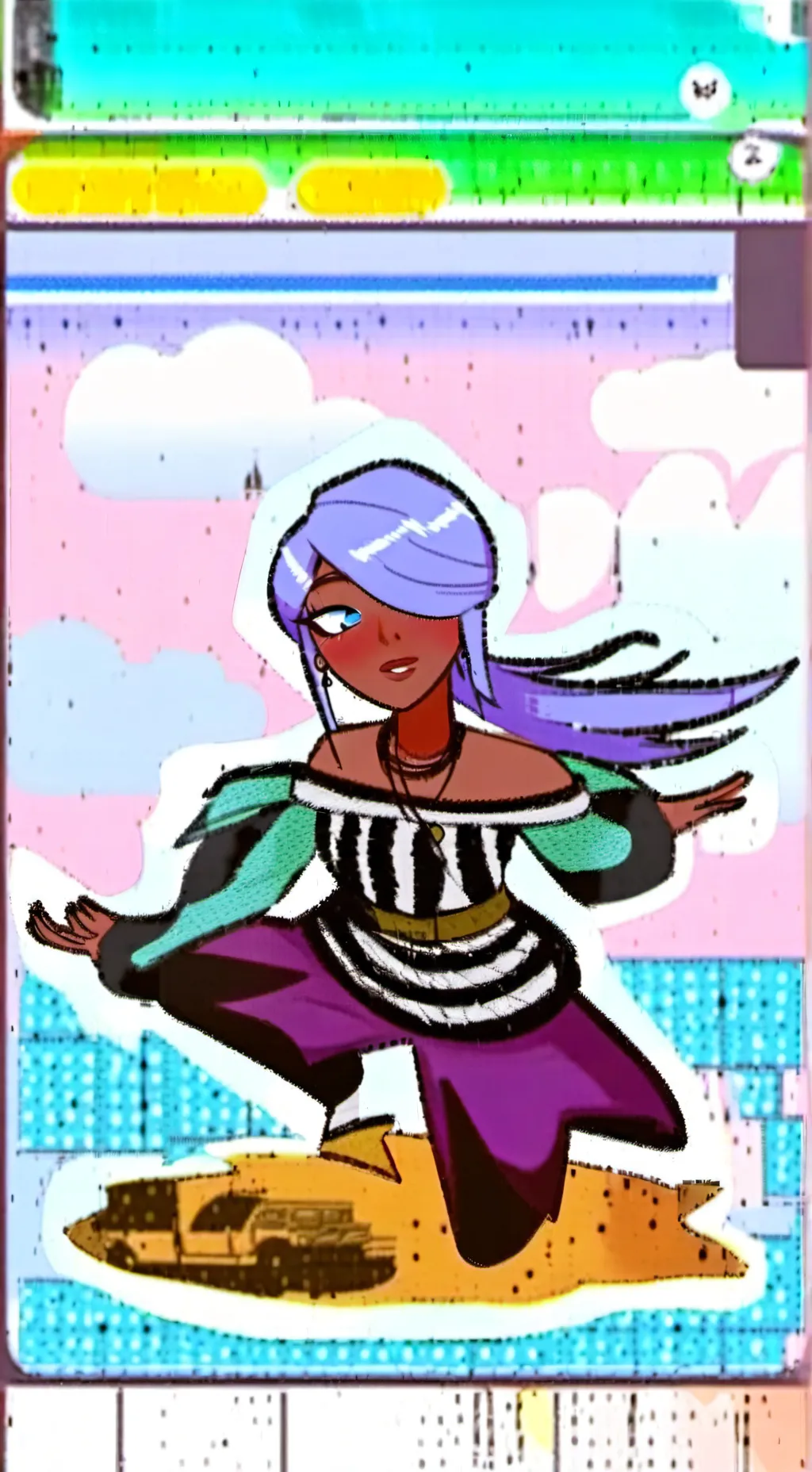 ai character: purple  background