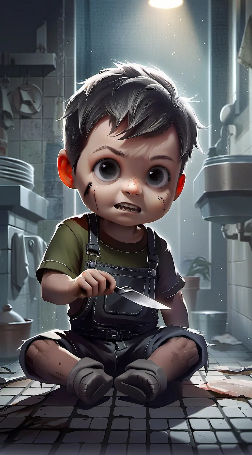 ai character: evil baby background