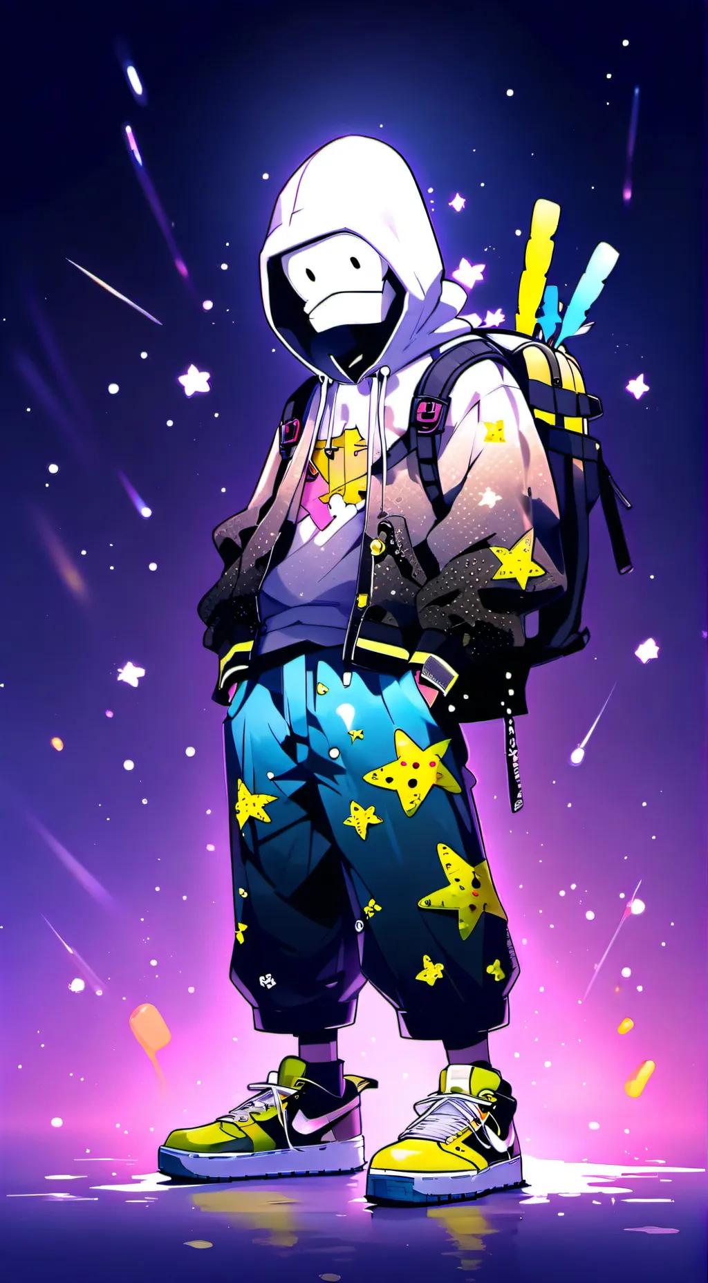 ai character: driped sponge  background