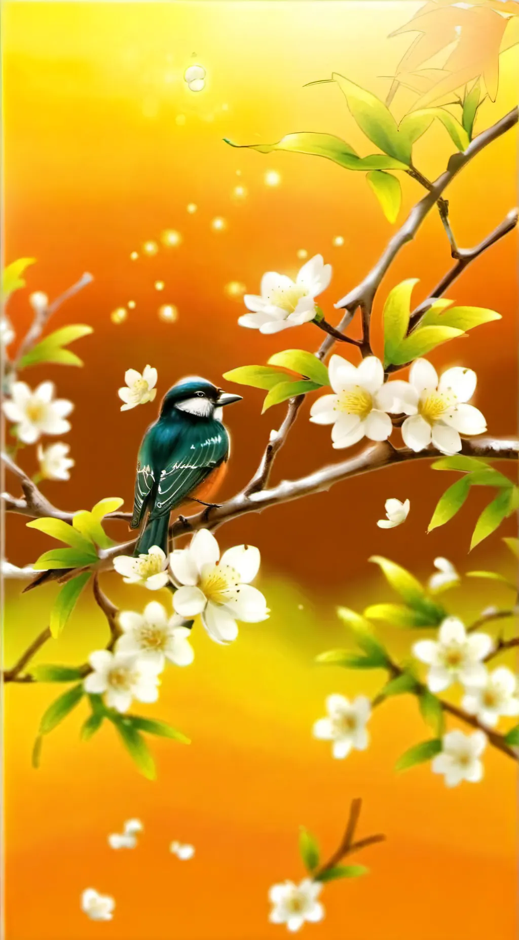 ai character: orange bird background