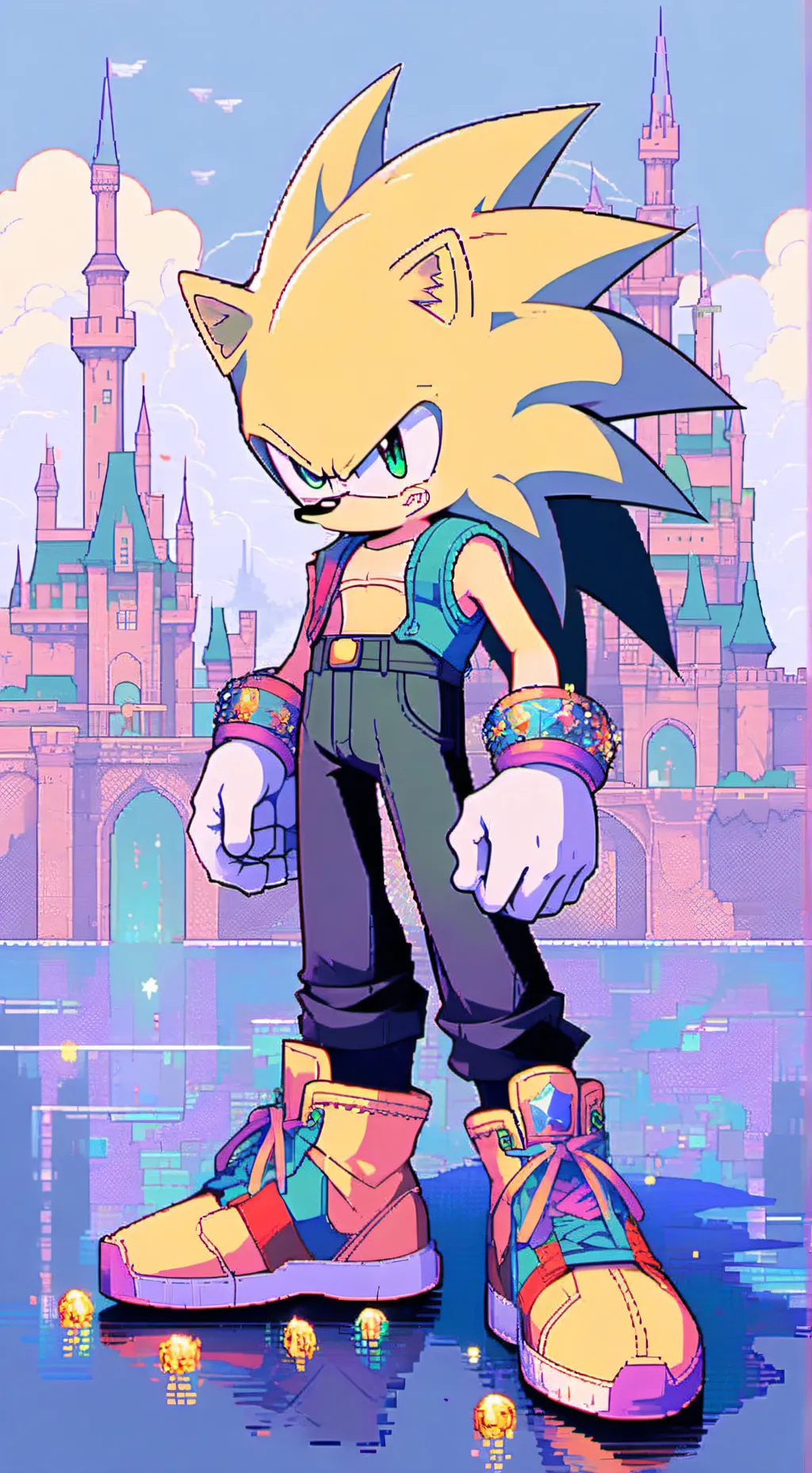 ai character: Super Sonic background