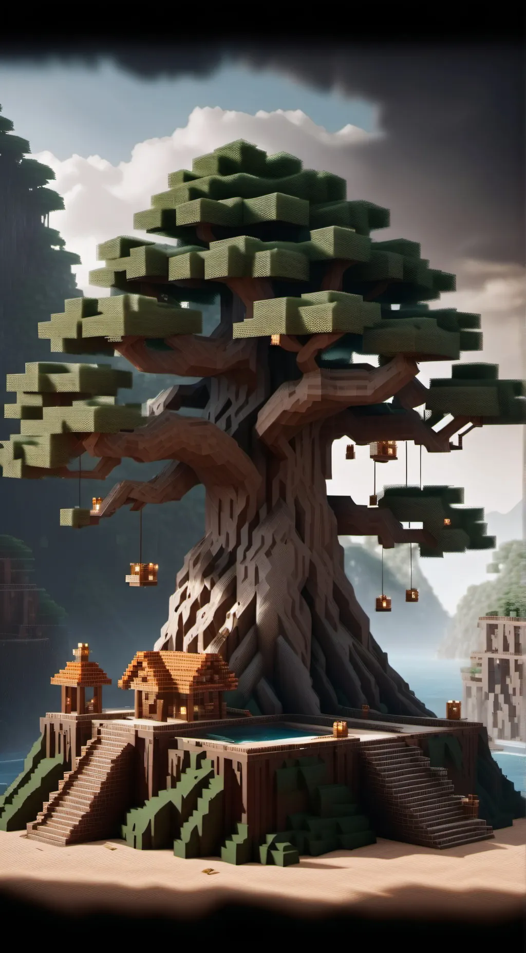 ai character: Mha Minecraft background