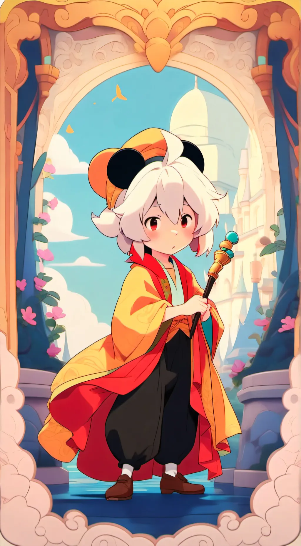 ai character: un bebito panda background