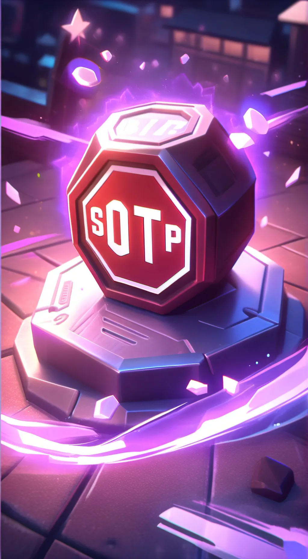 ai character: STOP SIGN background