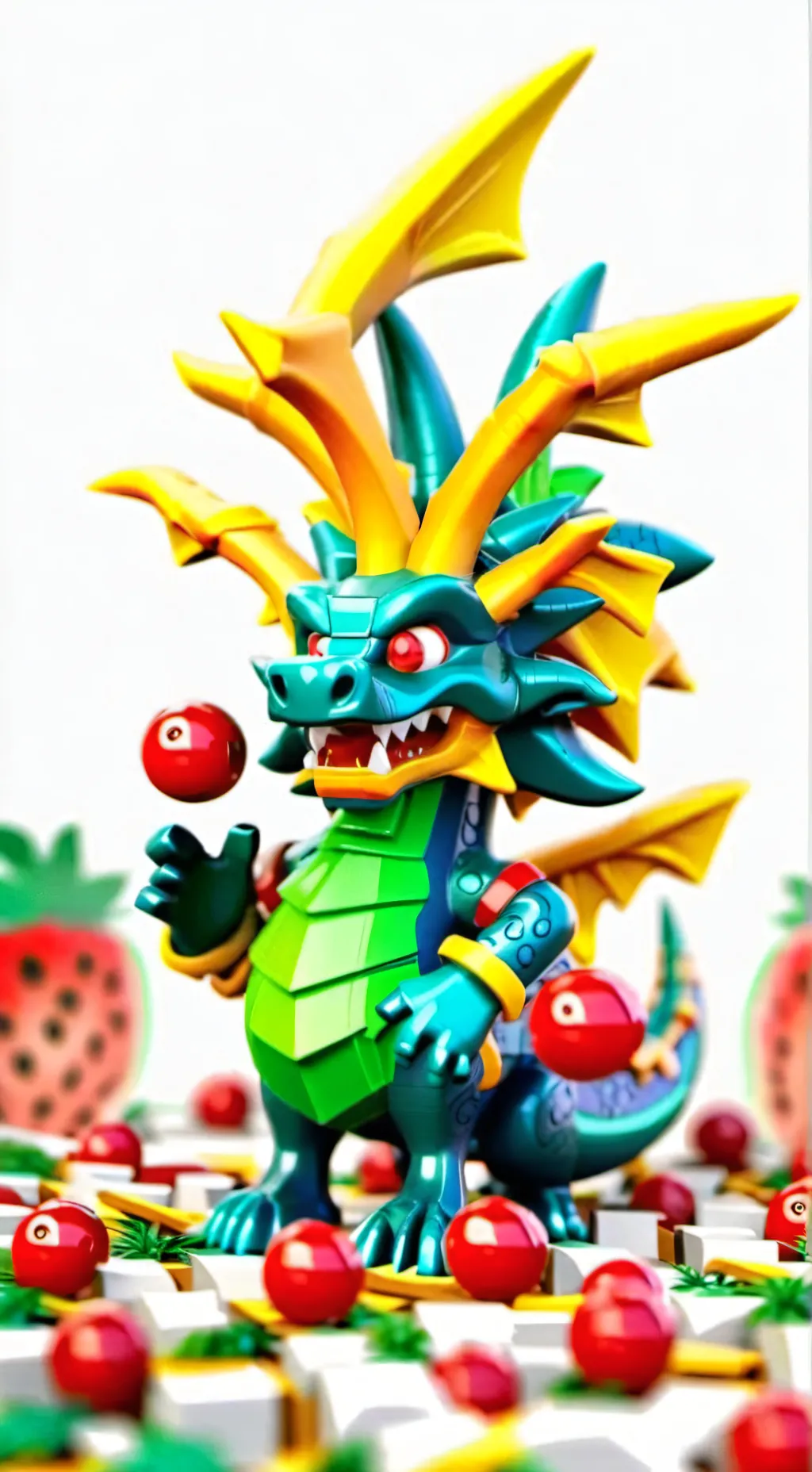 ai character: dragon fruit background