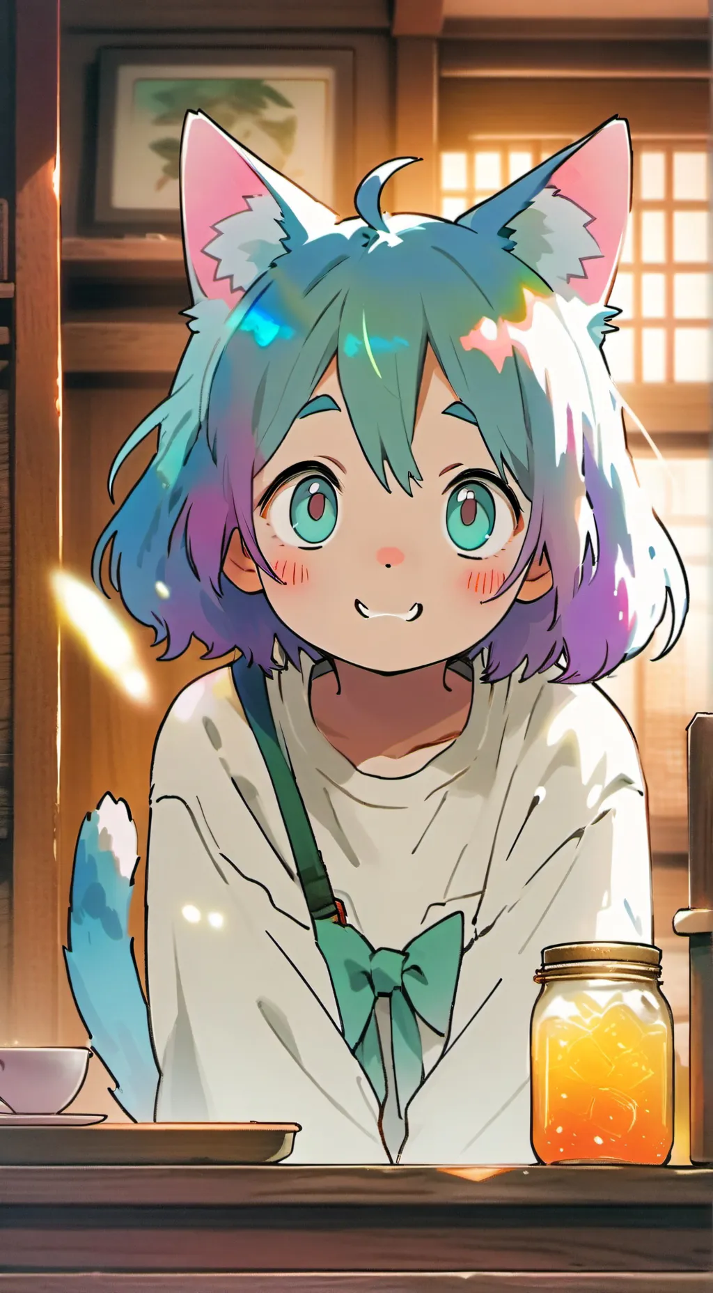 ai character: GlitterPaws Hybird Spirit background