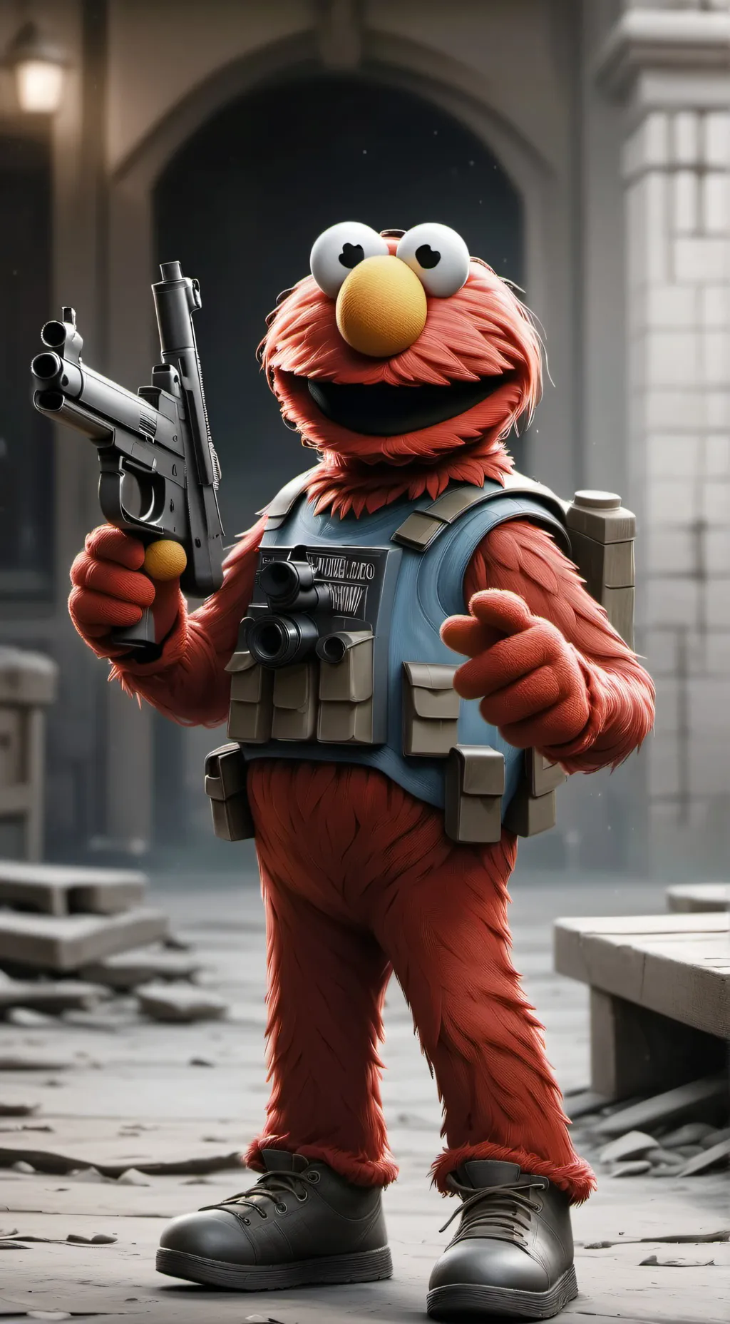 ai character: Ww3 with Elmo?! background