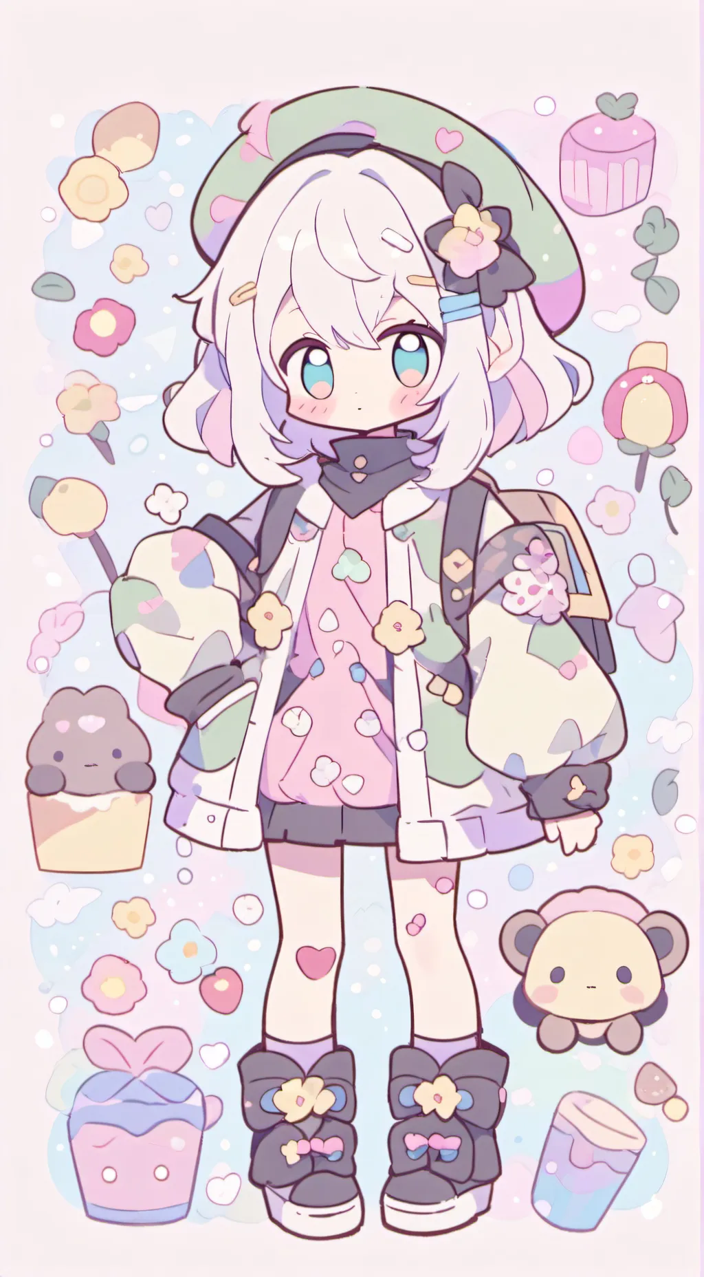 ai character: yeşil background