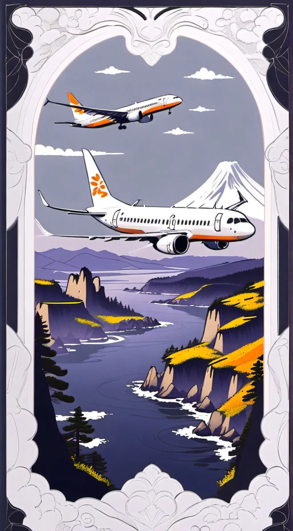 ai character: vuelo 2216 de jeju background