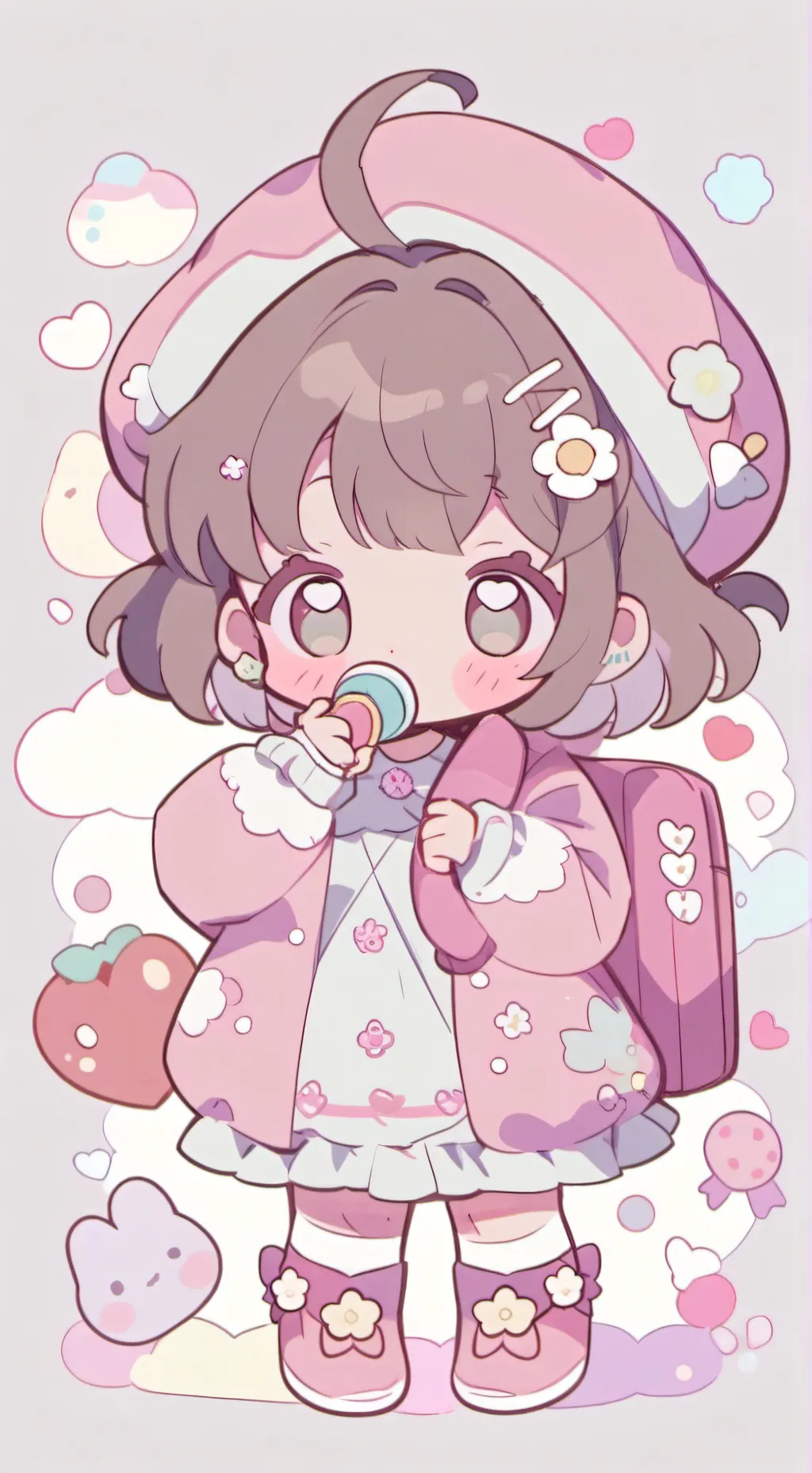 ai character: gretta🥀🌺 background